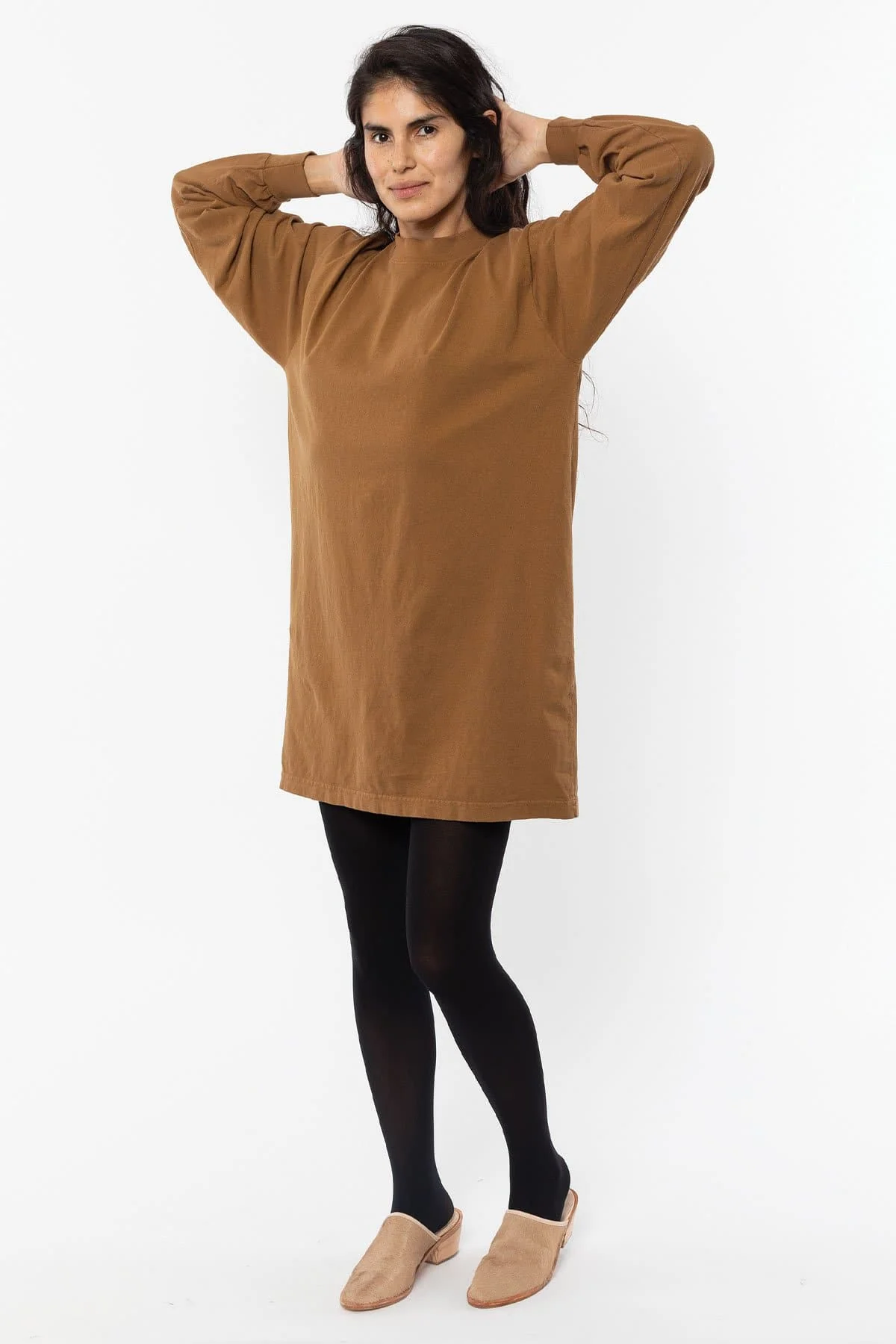 1837GD - Long Sleeve Garment Dye Mockneck Dress - Image 20