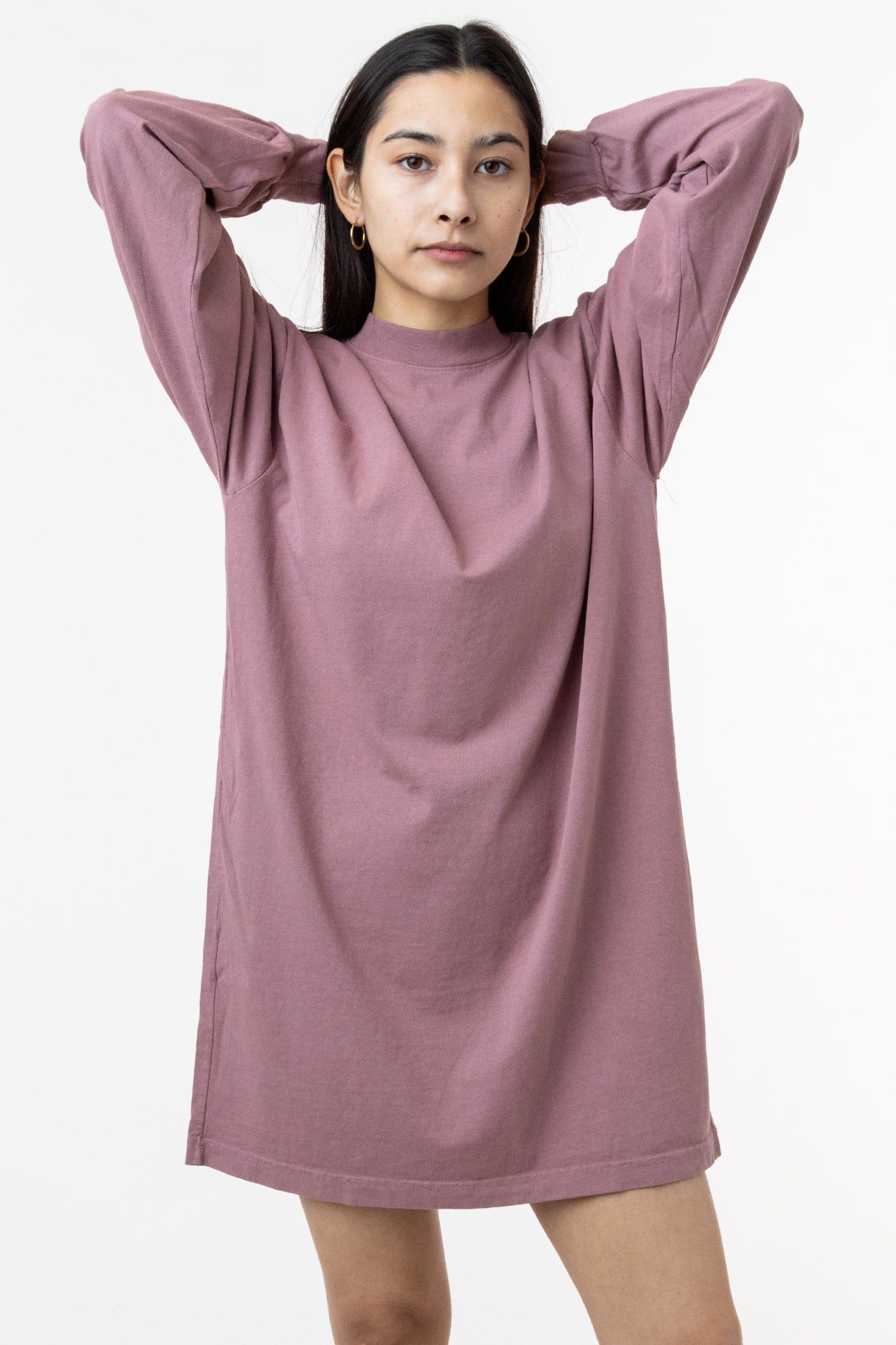 1837GD - Long Sleeve Garment Dye Mockneck Dress - Image 3