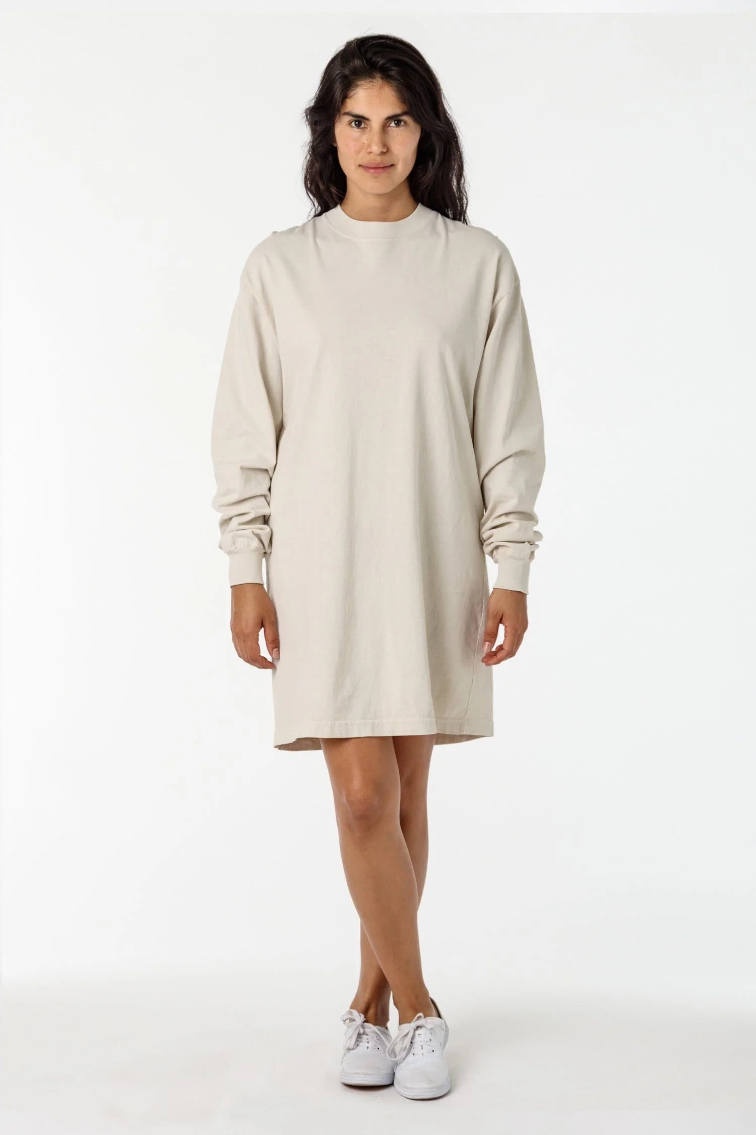 1837GD - Long Sleeve Garment Dye Mockneck Dress - Image 4