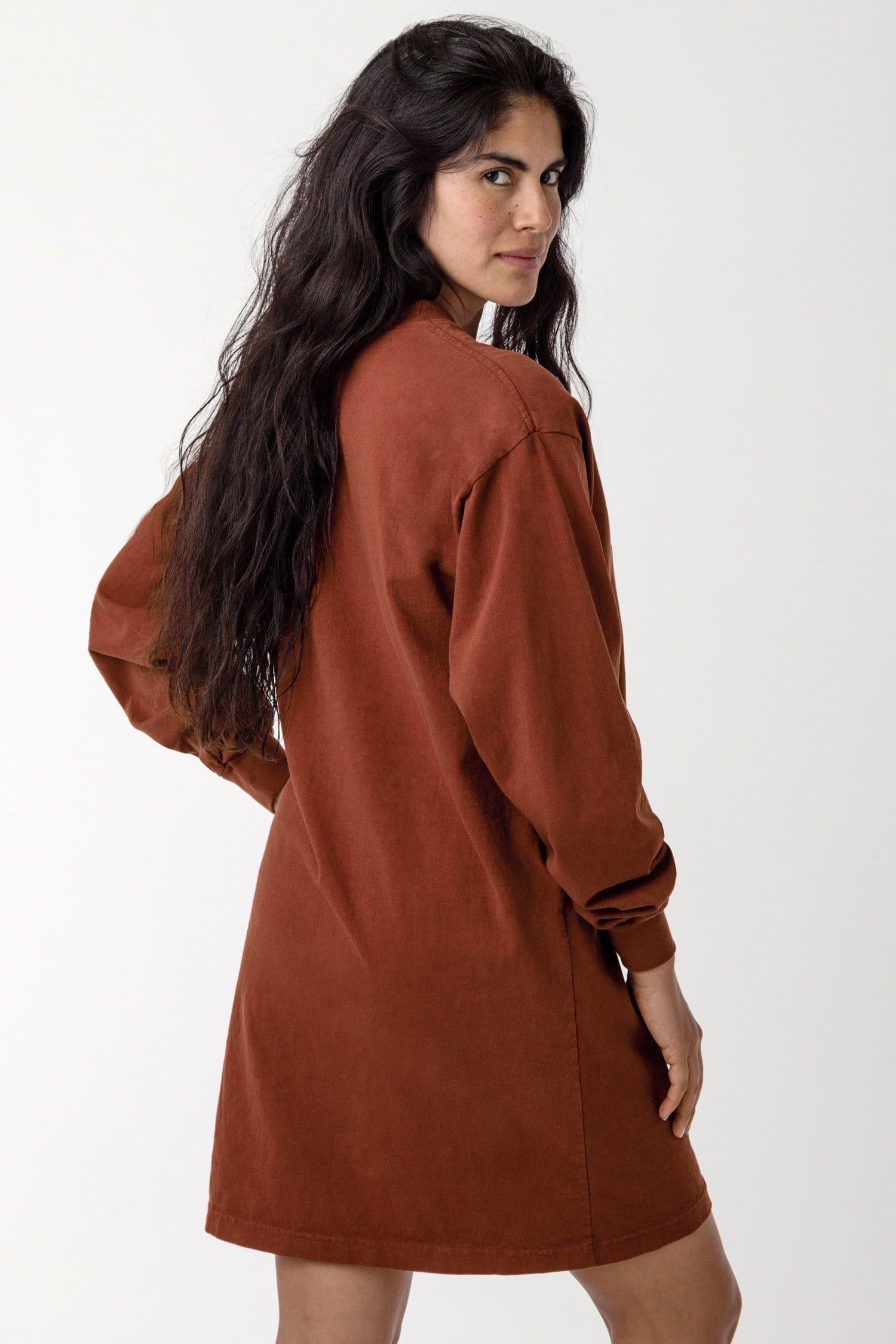 1837GD - Long Sleeve Garment Dye Mockneck Dress - Image 5