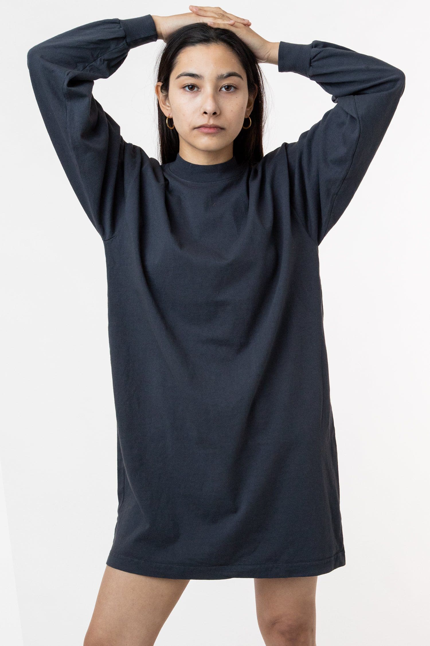 1837GD - Long Sleeve Garment Dye Mockneck Dress - Image 6