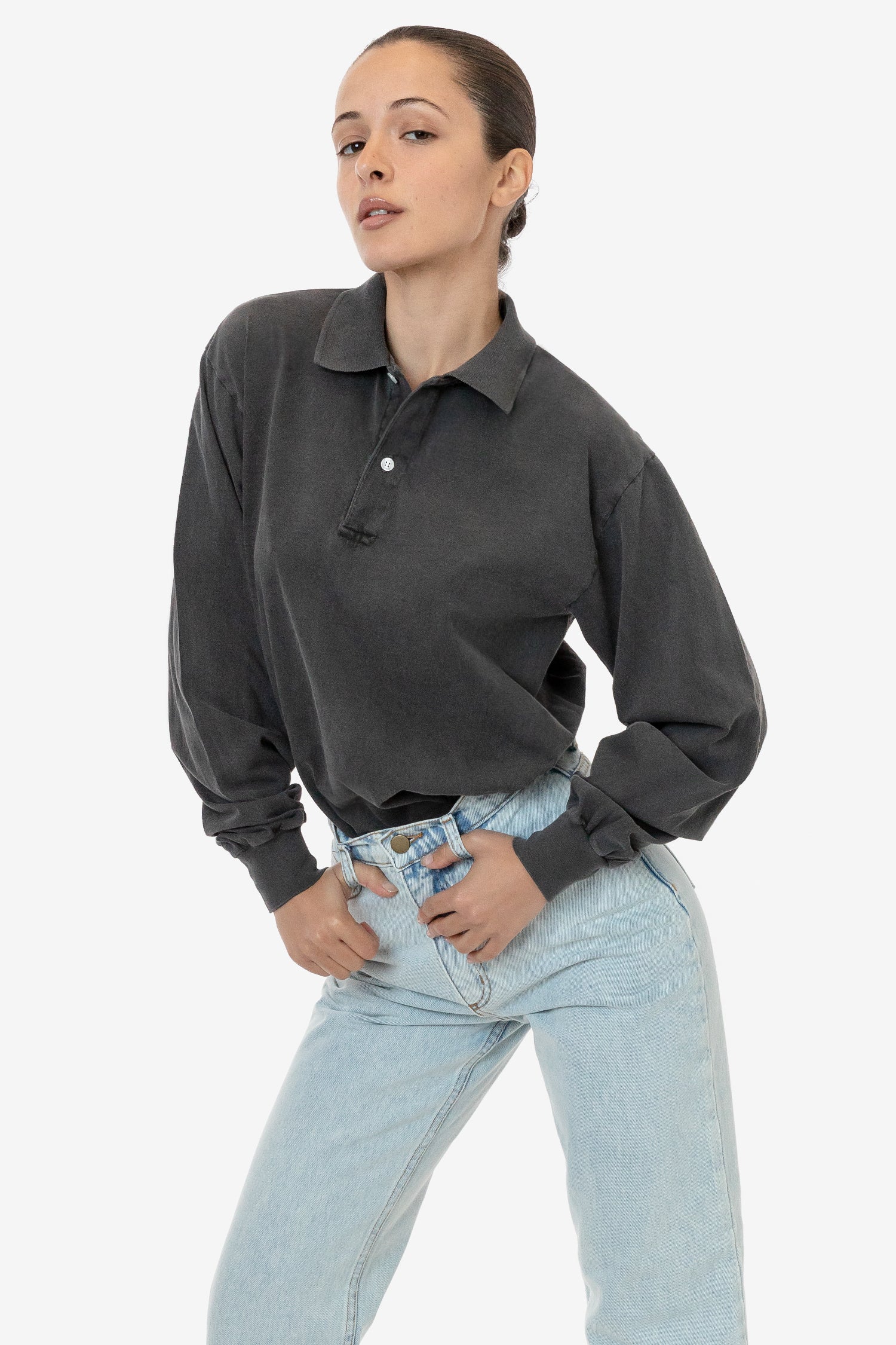 18417GD - 18/1 Long Sleeve Polo T-Shirt - Image 11