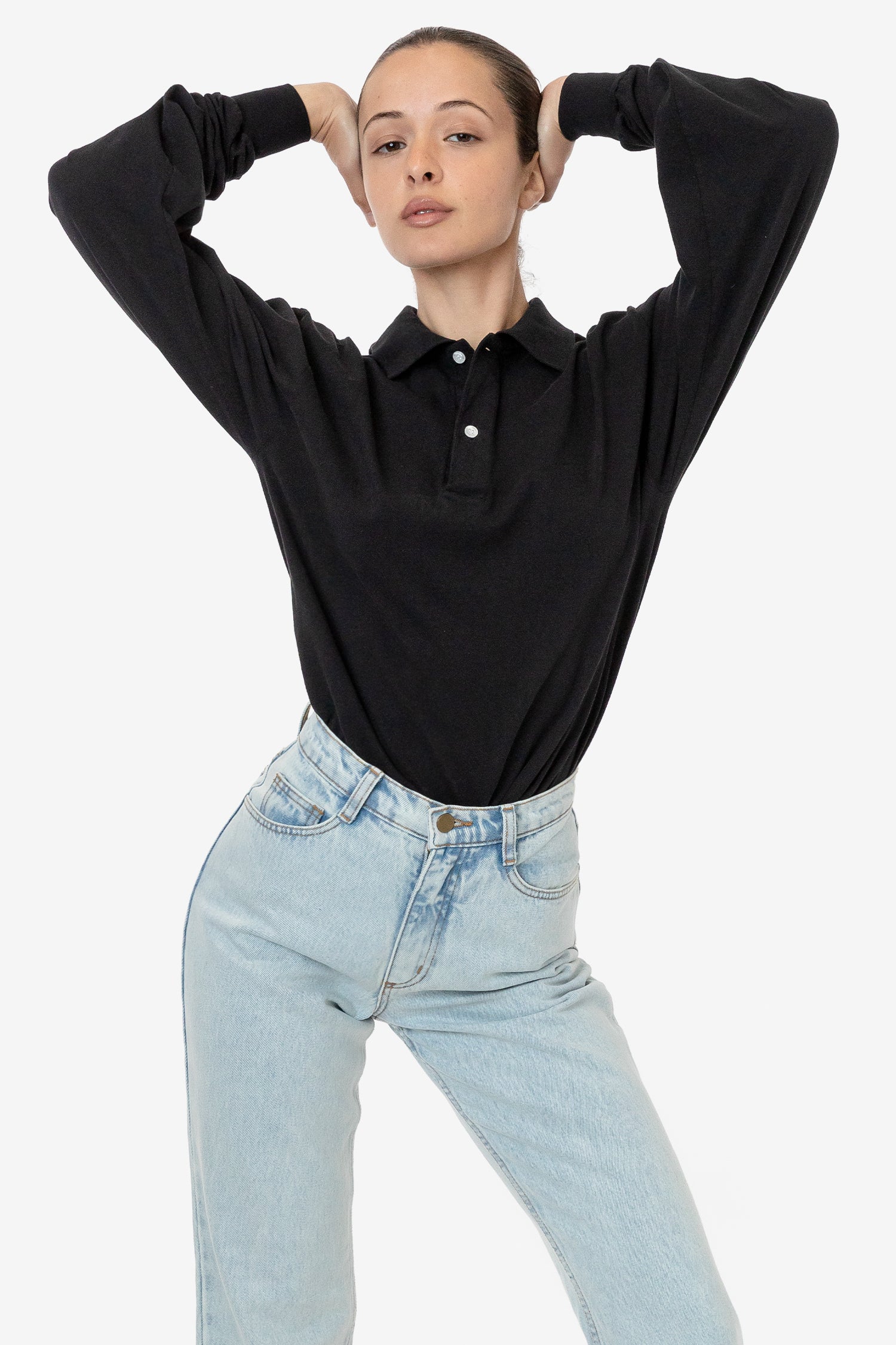 18417GD - 18/1 Long Sleeve Polo T-Shirt - Image 15