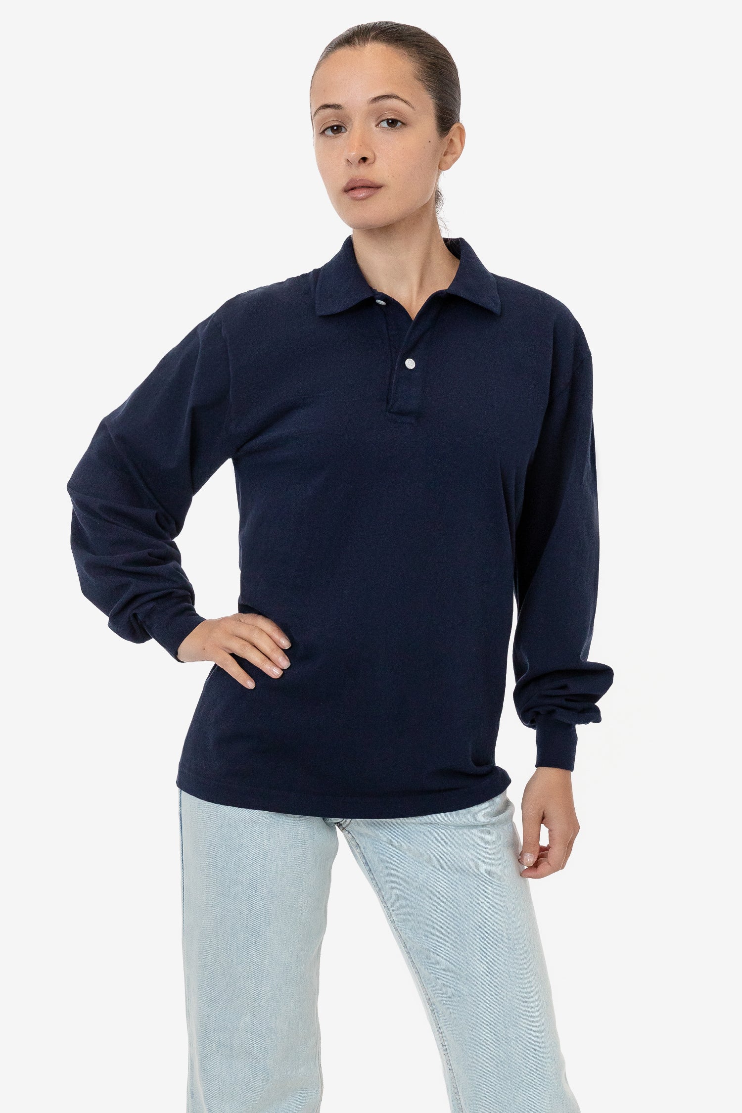 18417GD - 18/1 Long Sleeve Polo T-Shirt - Image 3