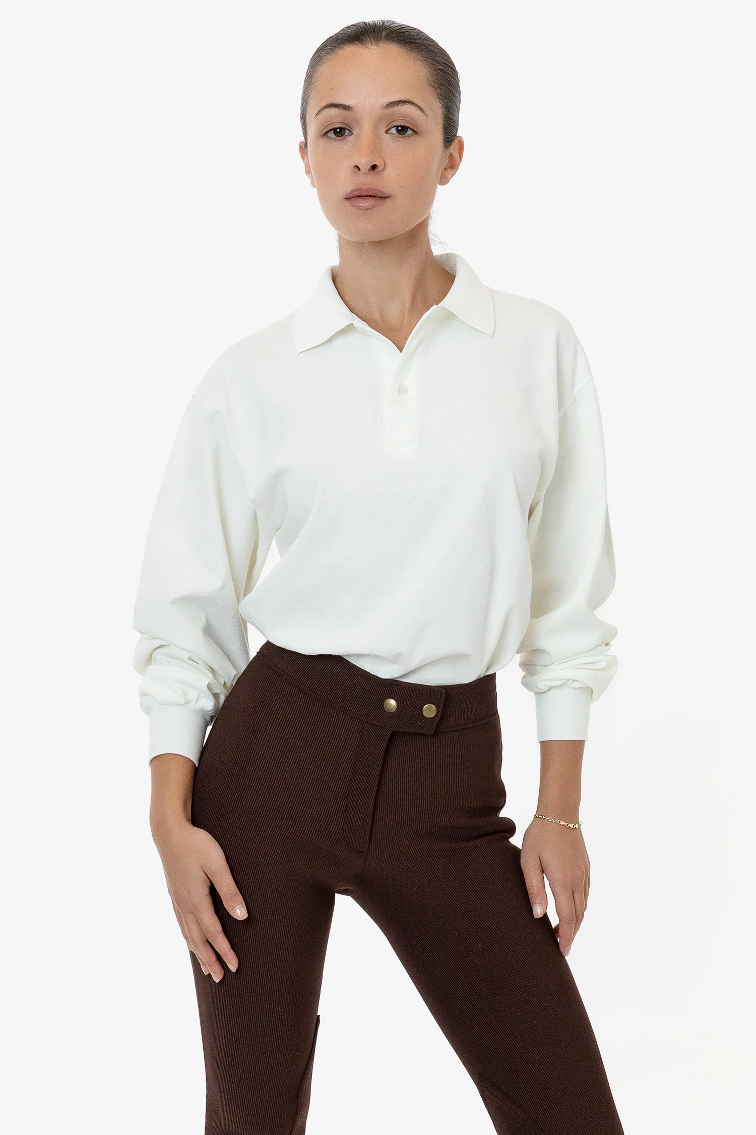 18417GD - 18/1 Long Sleeve Polo T-Shirt - Image 7