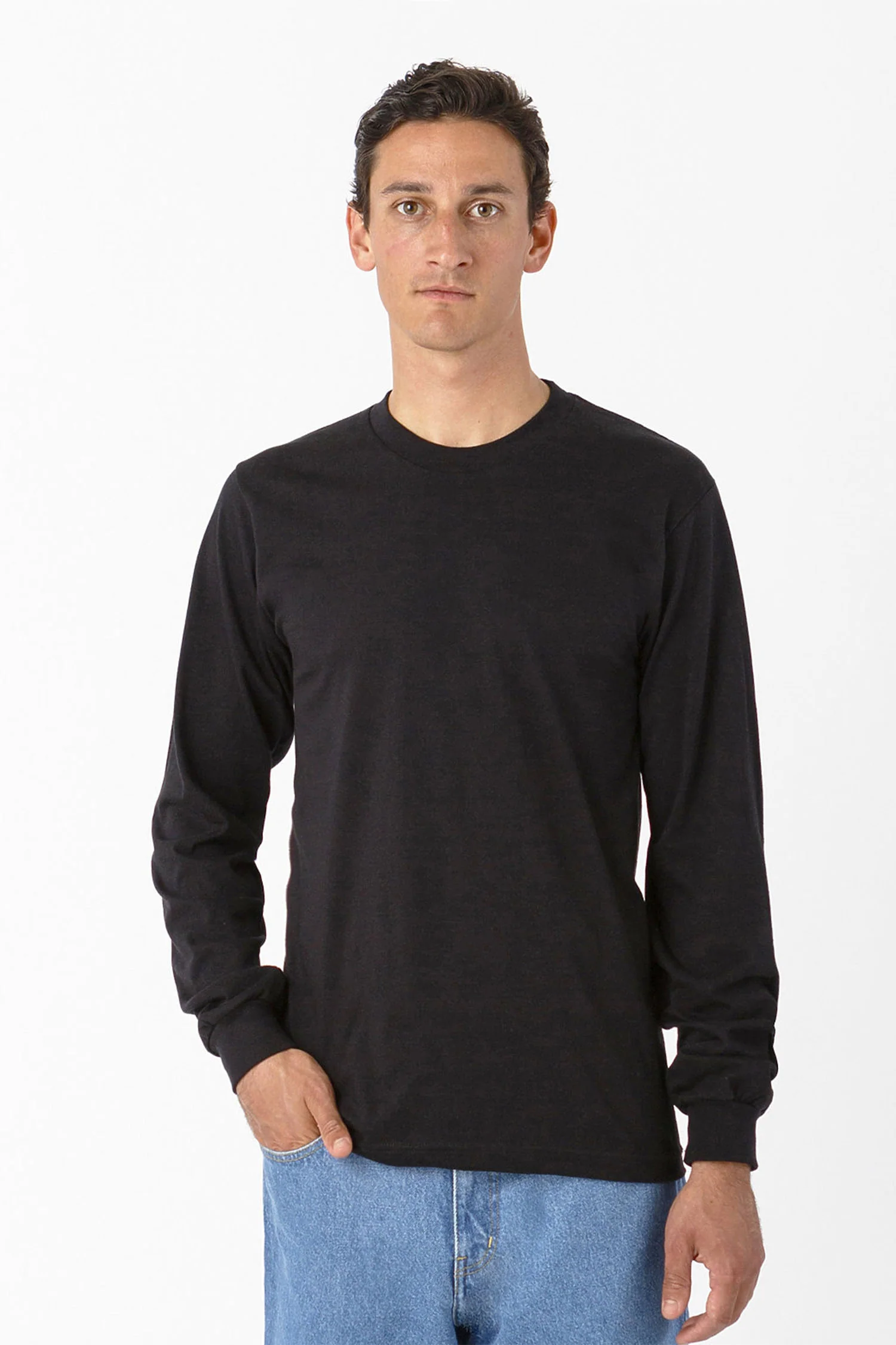 20007 - Fine Jersey Long Sleeve Crew Neck T-Shirt - Image 2