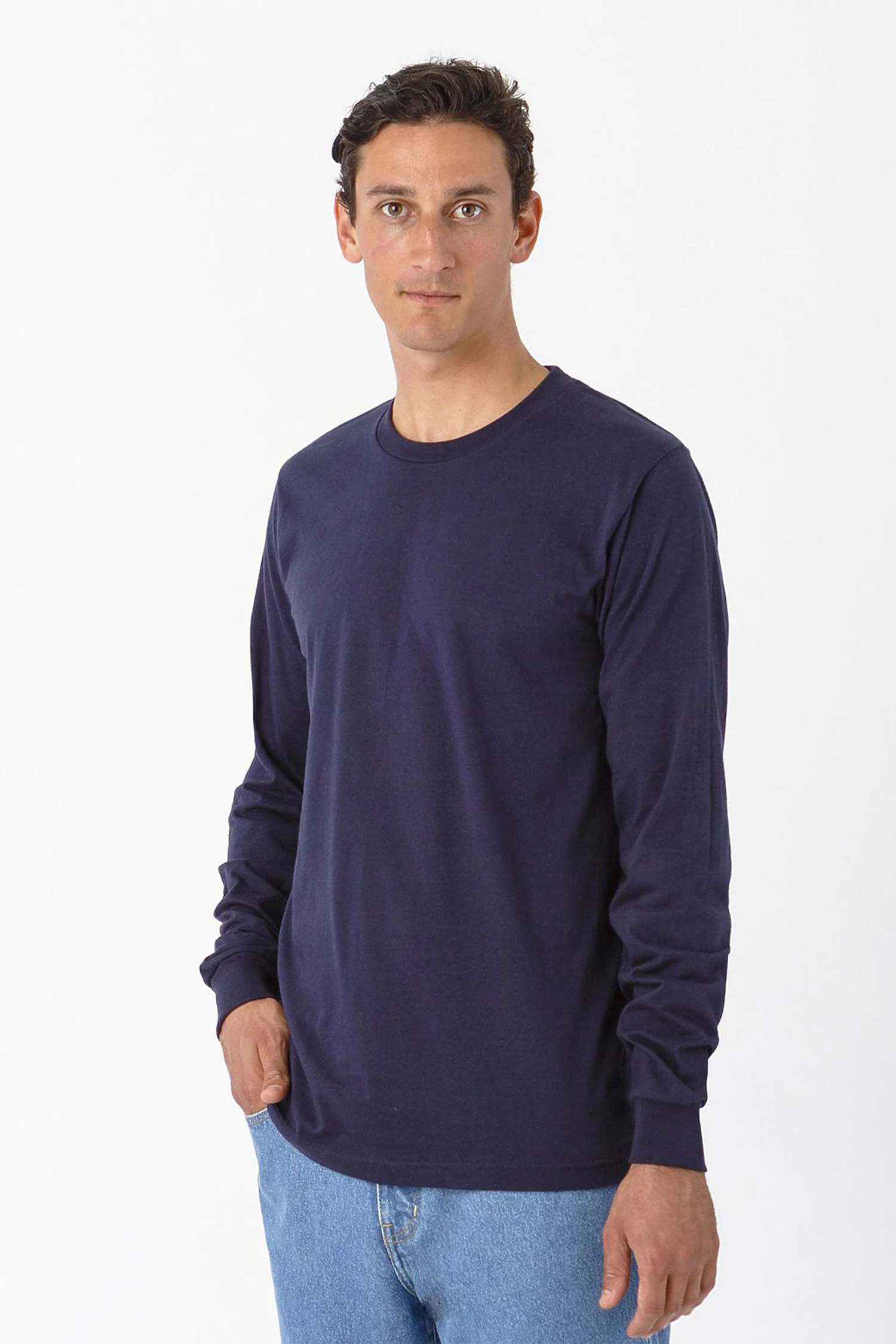 20007 - Fine Jersey Long Sleeve Crew Neck T-Shirt - Image 4