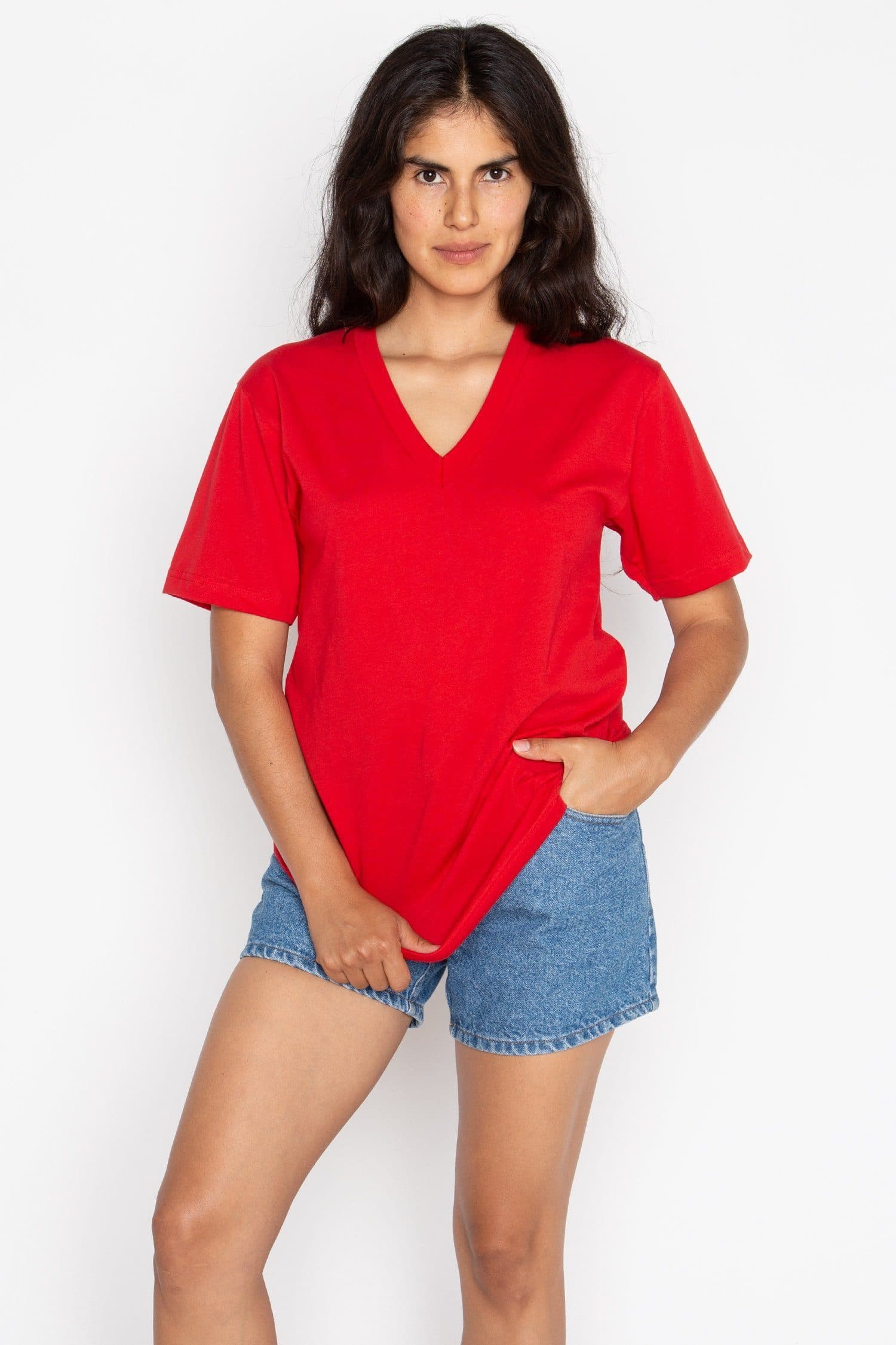 24056 - Fine Jersey V-Neck T-Shirt - Image 4