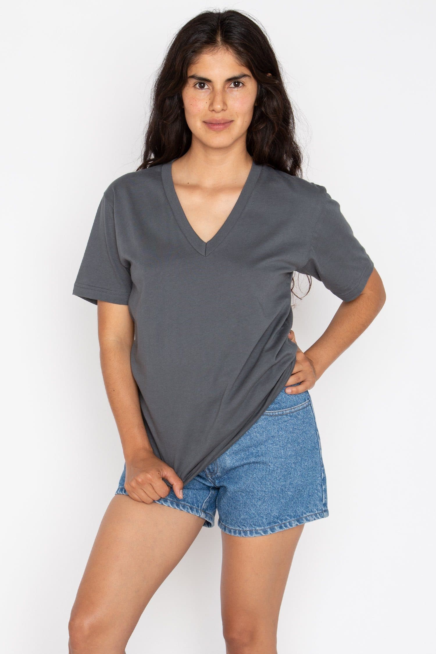 24056 - Fine Jersey V-Neck T-Shirt - Image 6