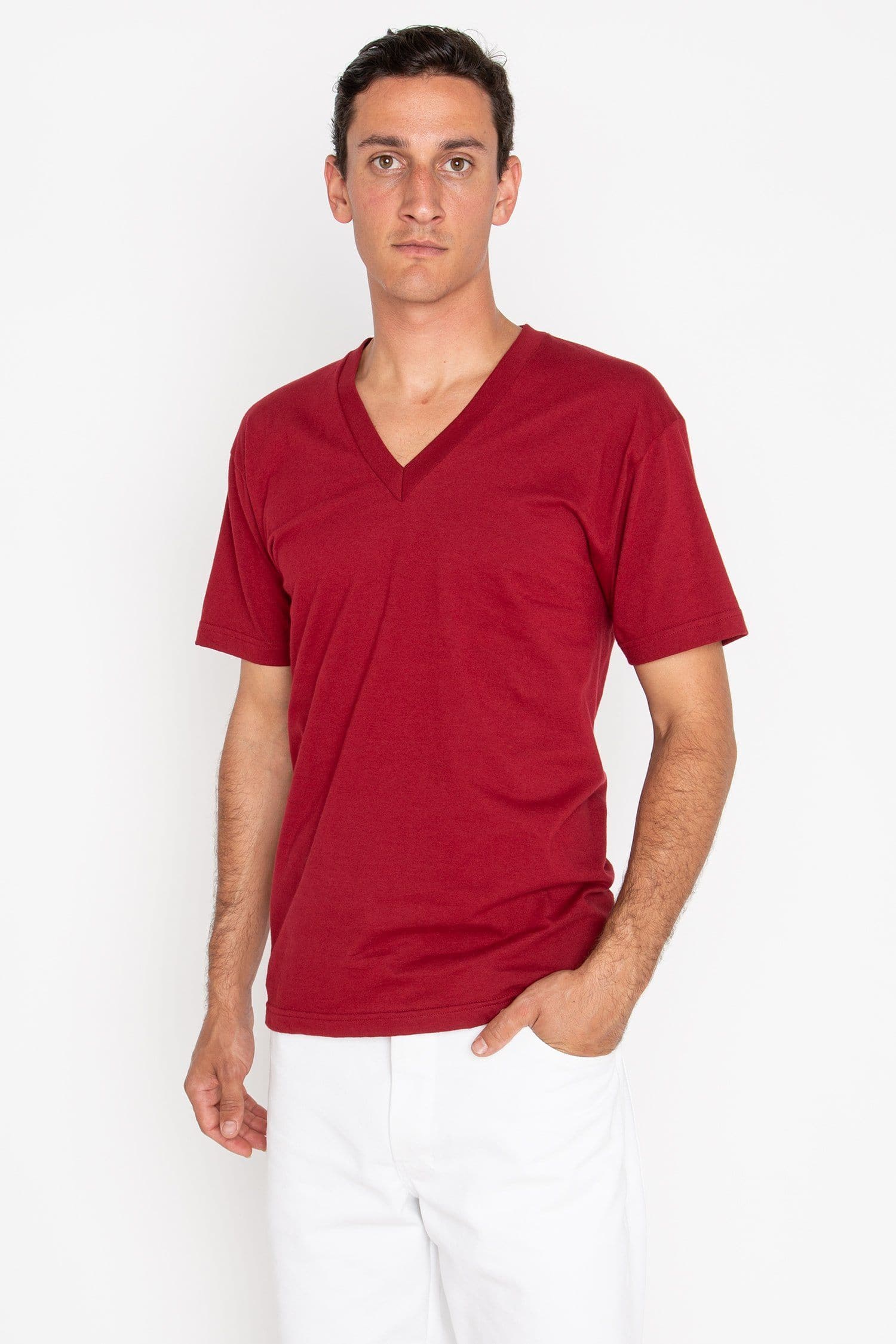 24056 - Fine Jersey V-Neck T-Shirt - Image 8
