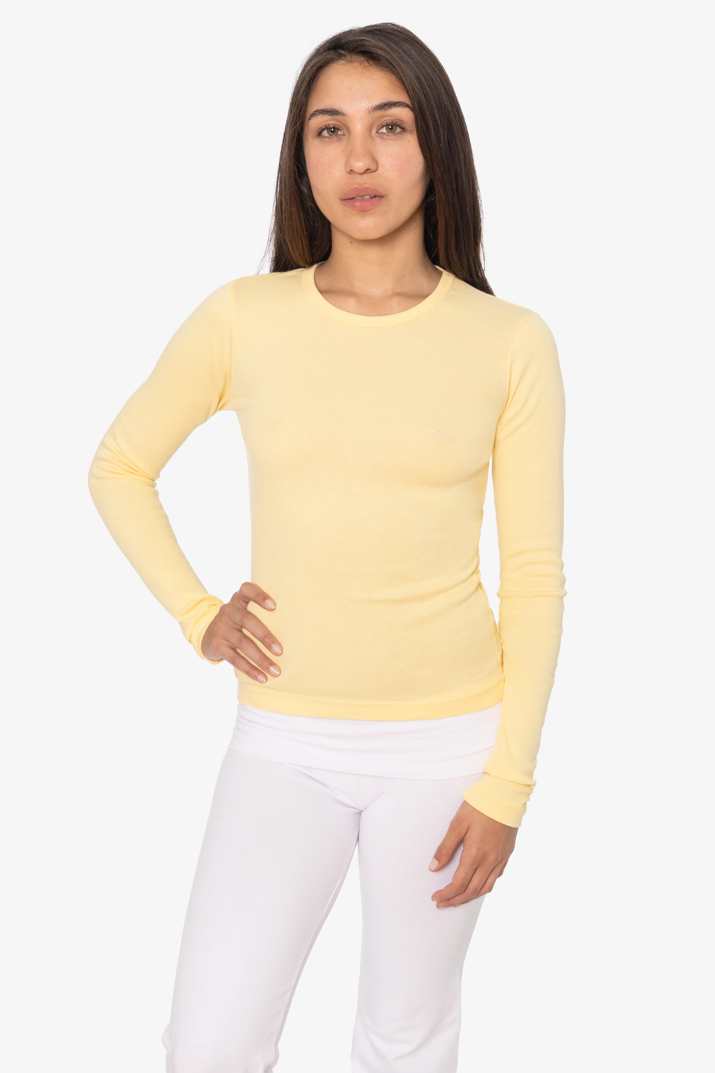 43007 - Baby Rib Long Sleeve Crewneck Tee - Image 14