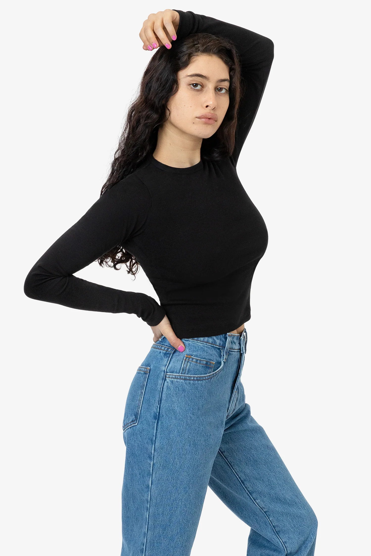 43007 - Baby Rib Long Sleeve Crewneck Tee - Image 5