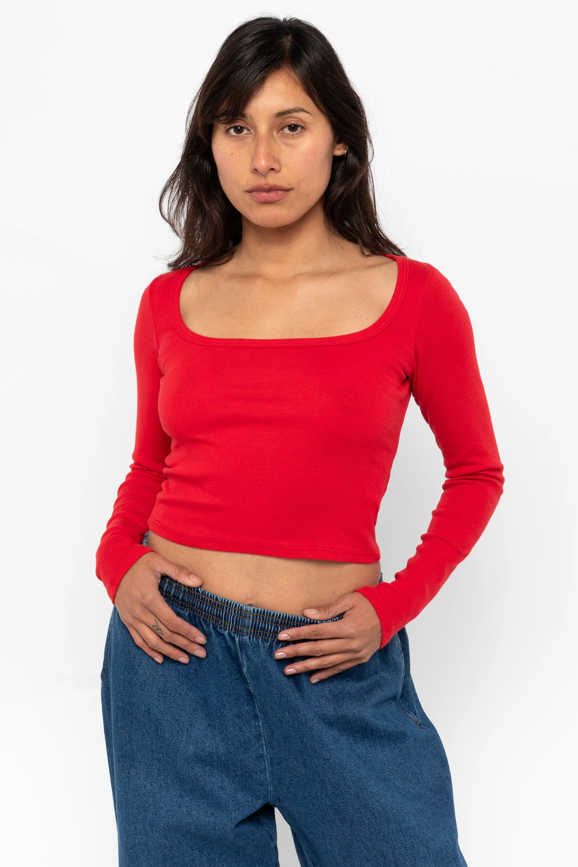 43027 - Baby Rib Long Sleeve Square Neck Tee - Image 2