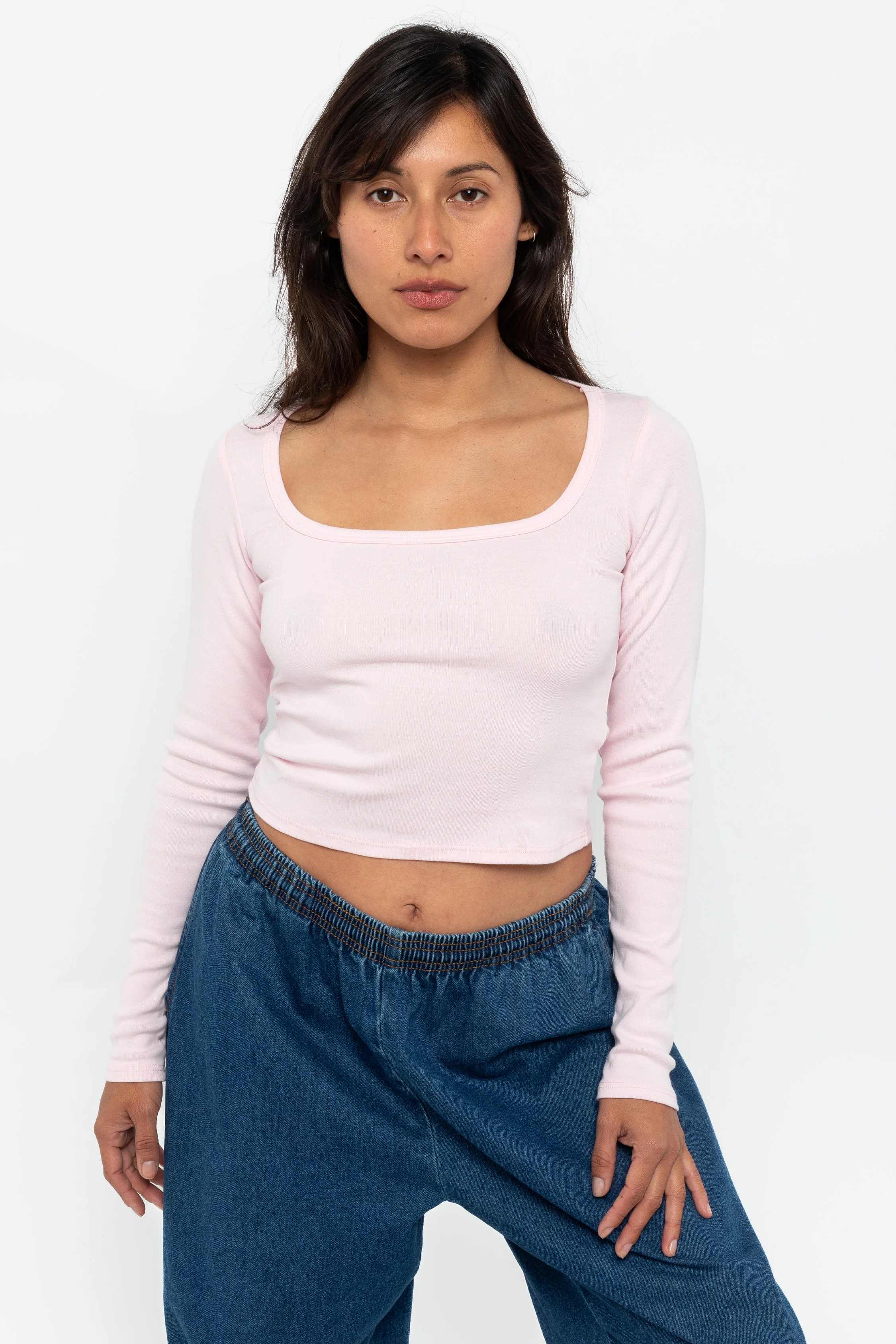 43027 - Baby Rib Long Sleeve Square Neck Tee - Image 3