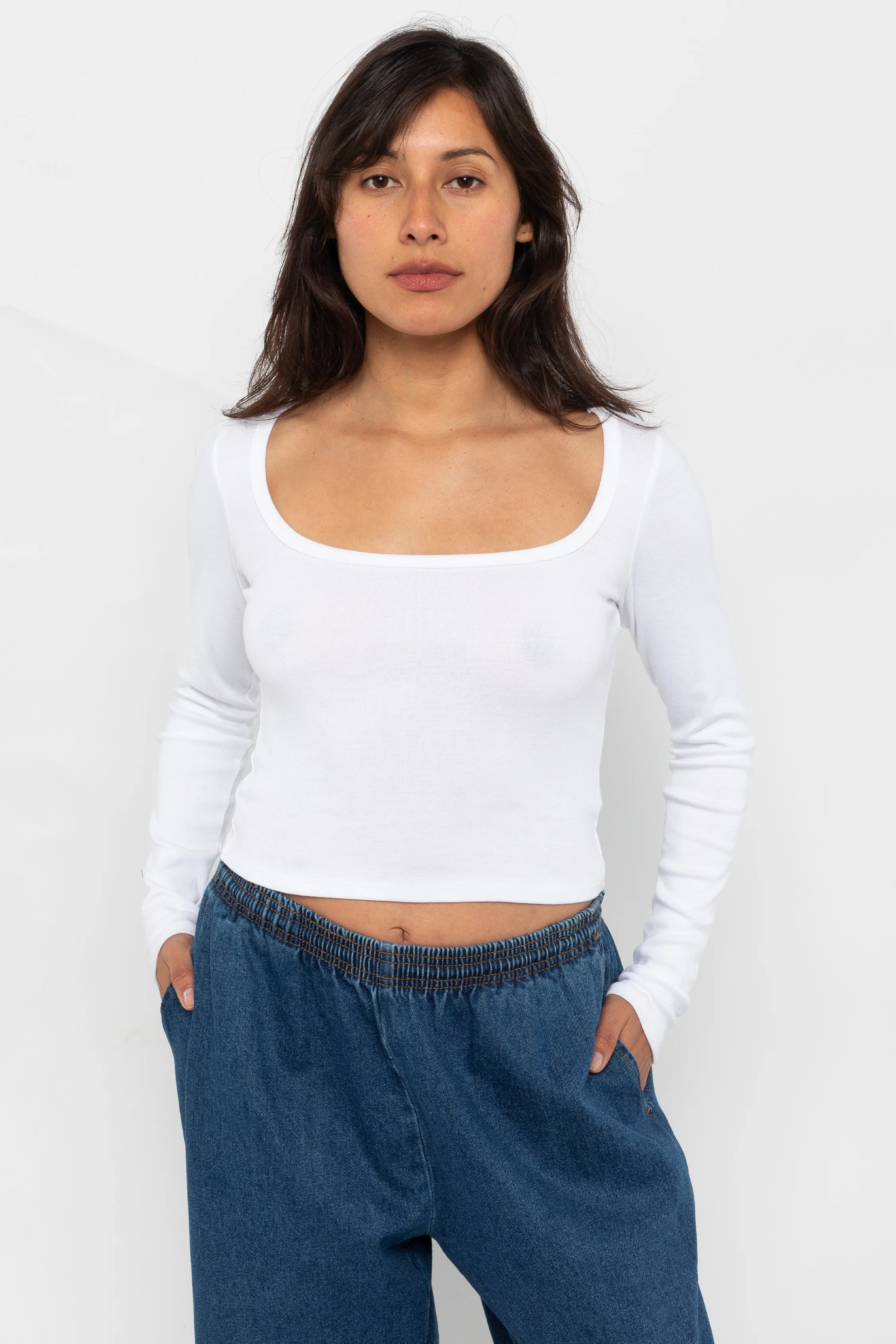 43027 - Baby Rib Long Sleeve Square Neck Tee - Image 4