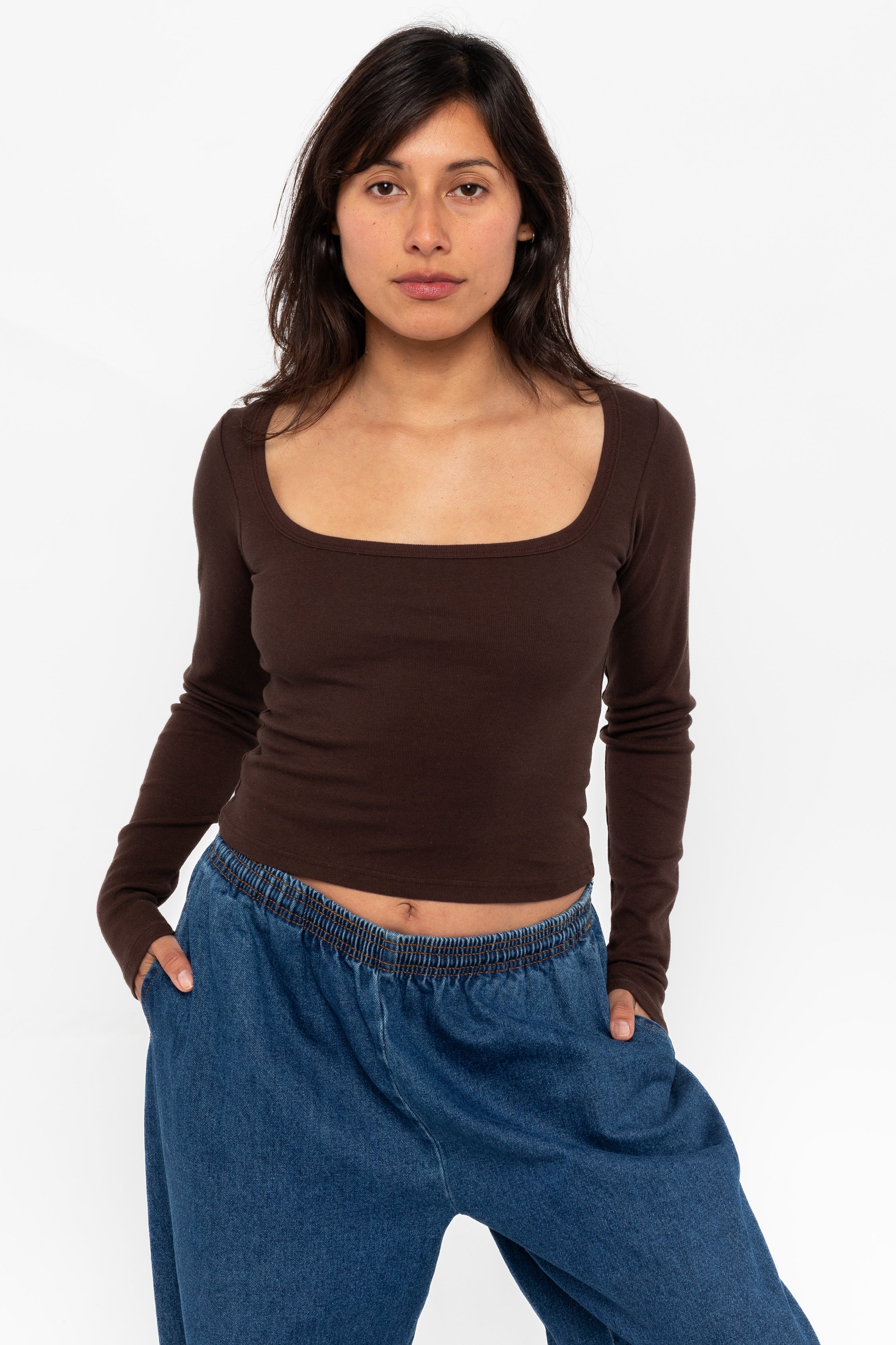 43027 - Baby Rib Long Sleeve Square Neck Tee - Image 7