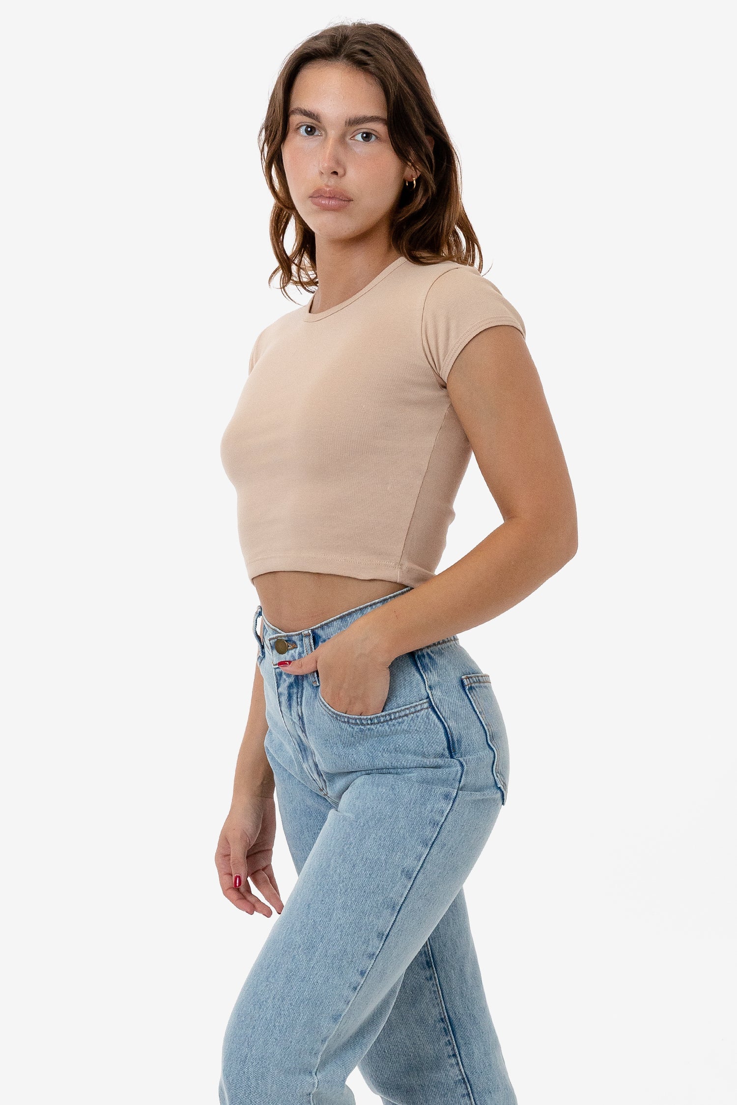 43035 - Cap Sleeve Baby Rib Crop Top - Image 10