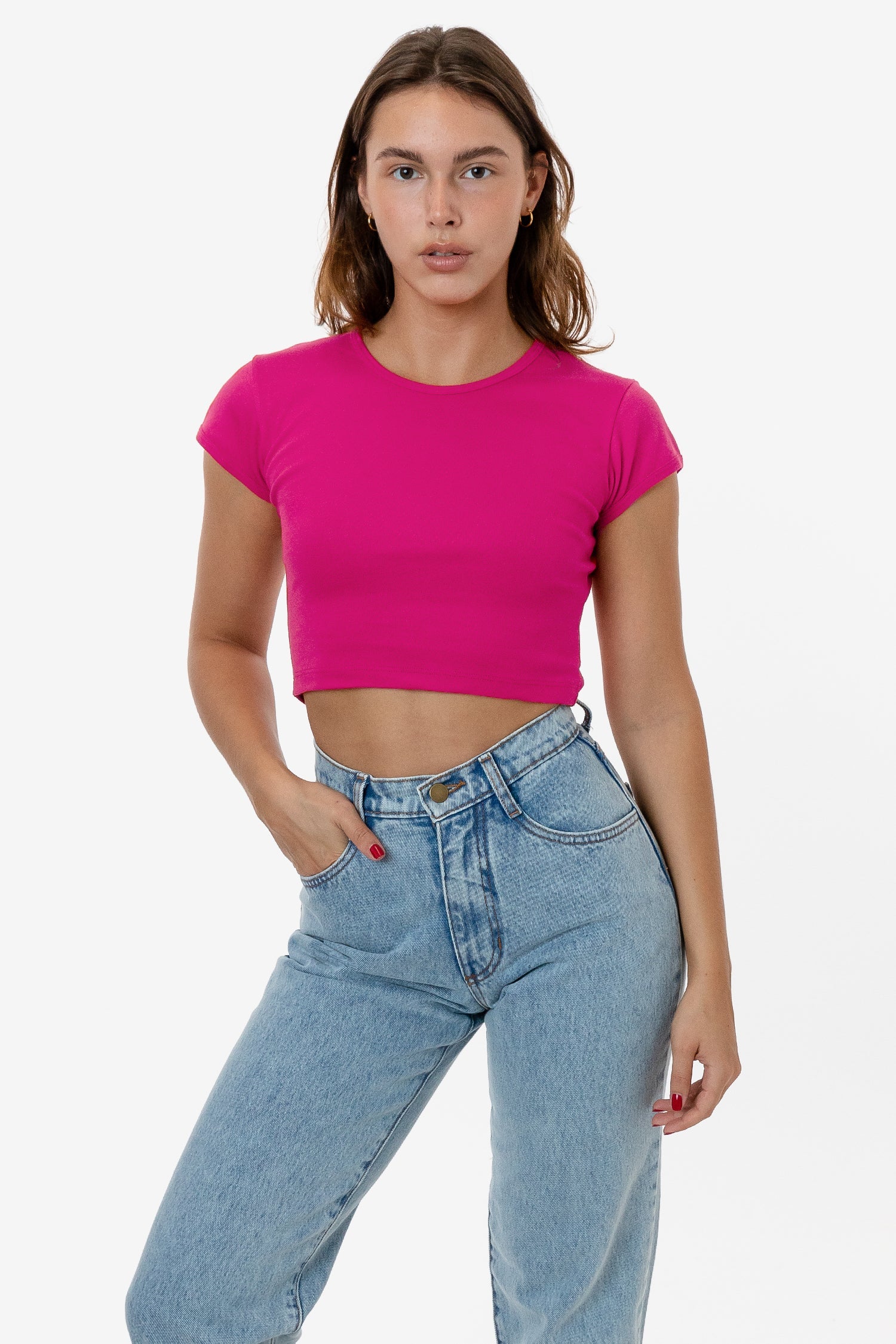 43035 - Cap Sleeve Baby Rib Crop Top - Image 3