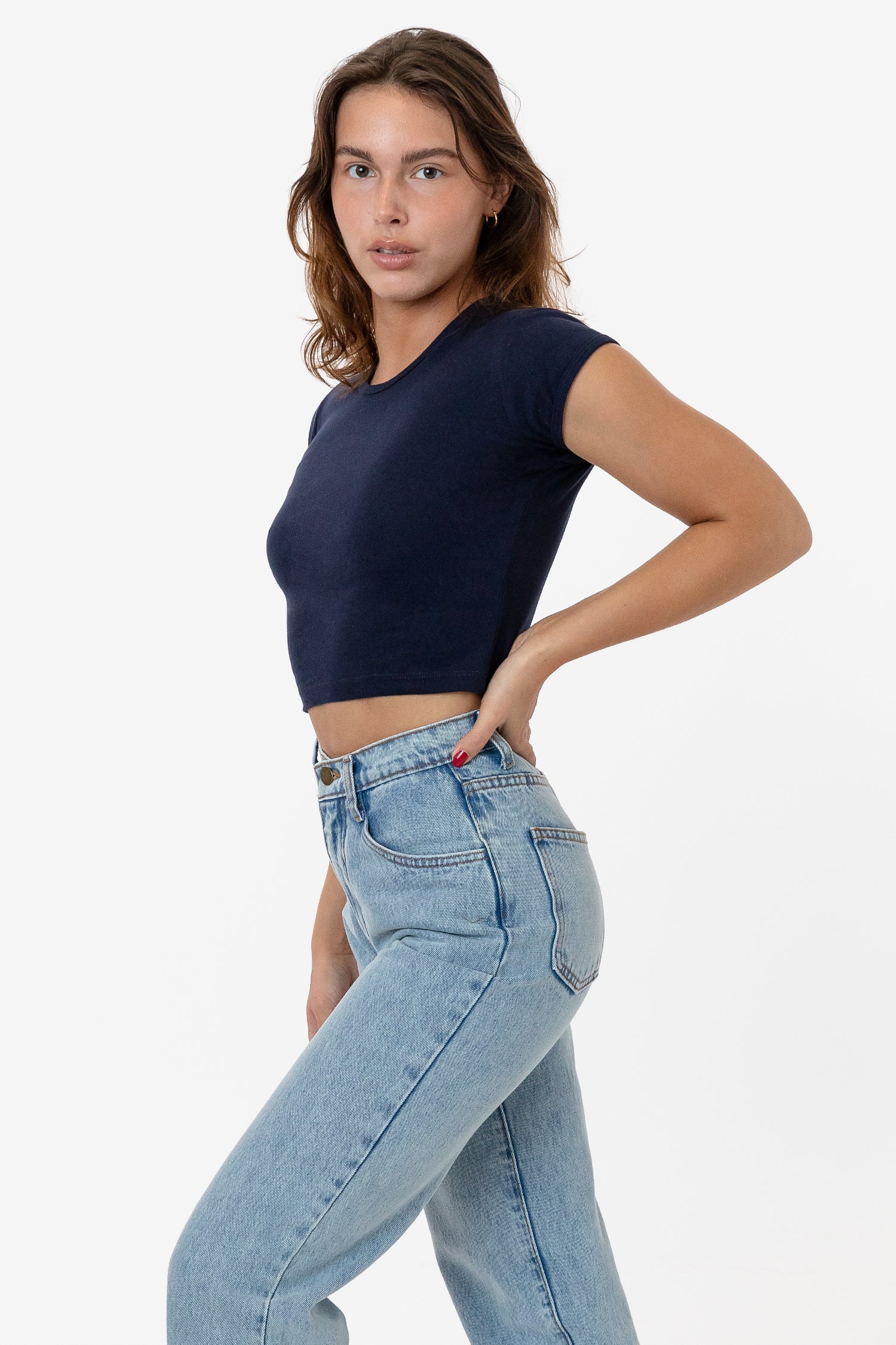 43035 - Cap Sleeve Baby Rib Crop Top - Image 30
