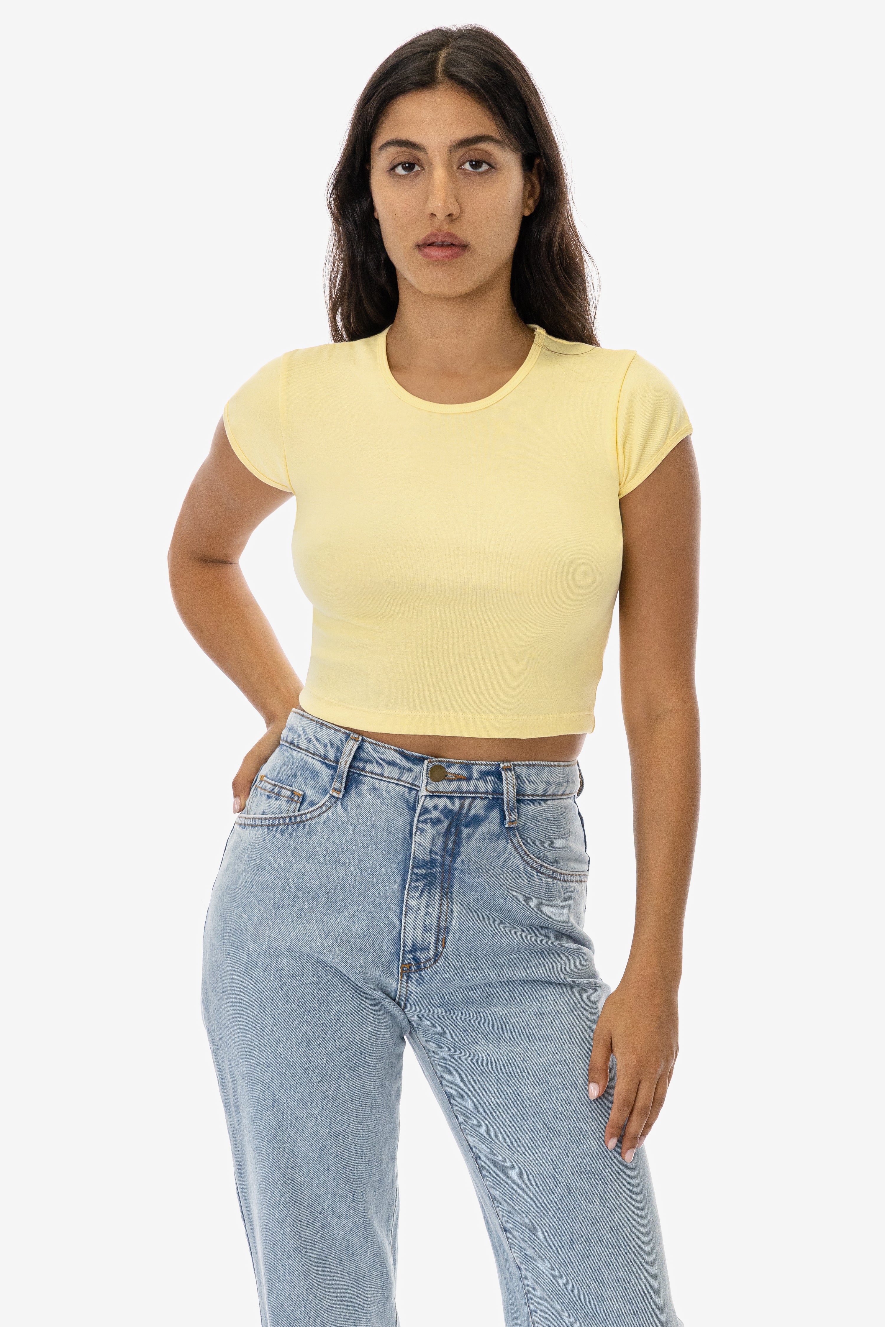 43035 - Cap Sleeve Baby Rib Crop Top - Image 33