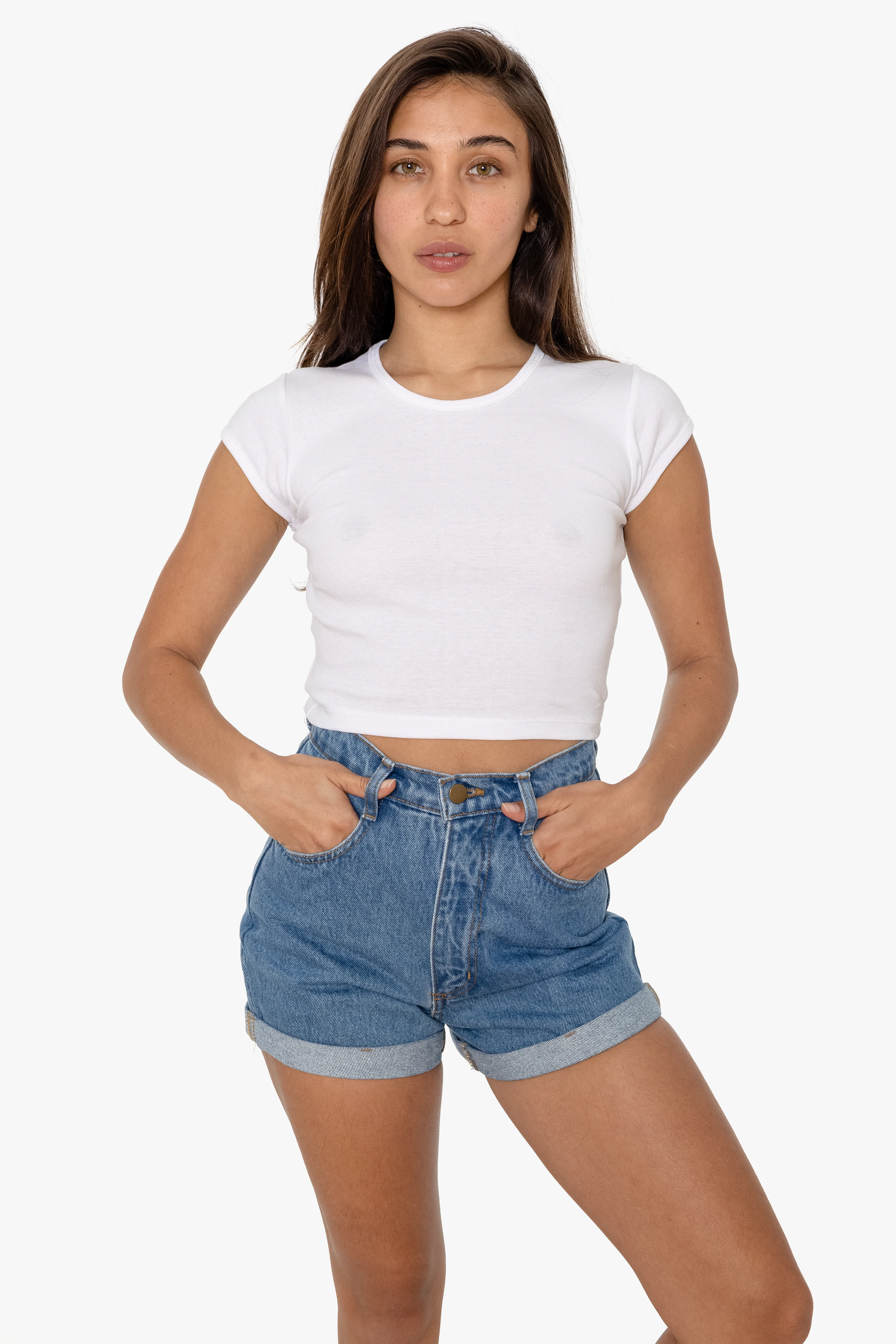 43035 - Cap Sleeve Baby Rib Crop Top - Image 37