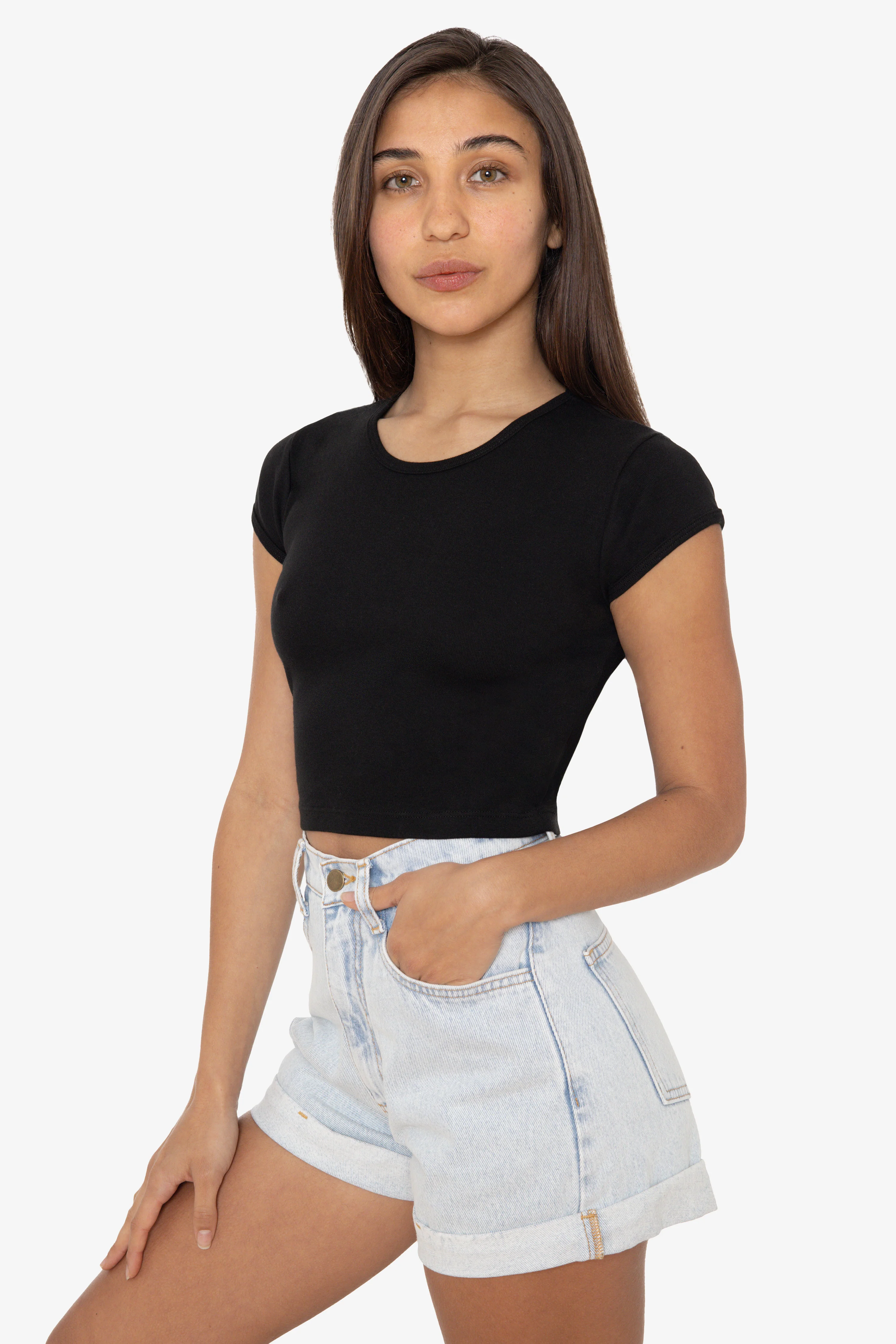 43035 - Cap Sleeve Baby Rib Crop Top - Image 38