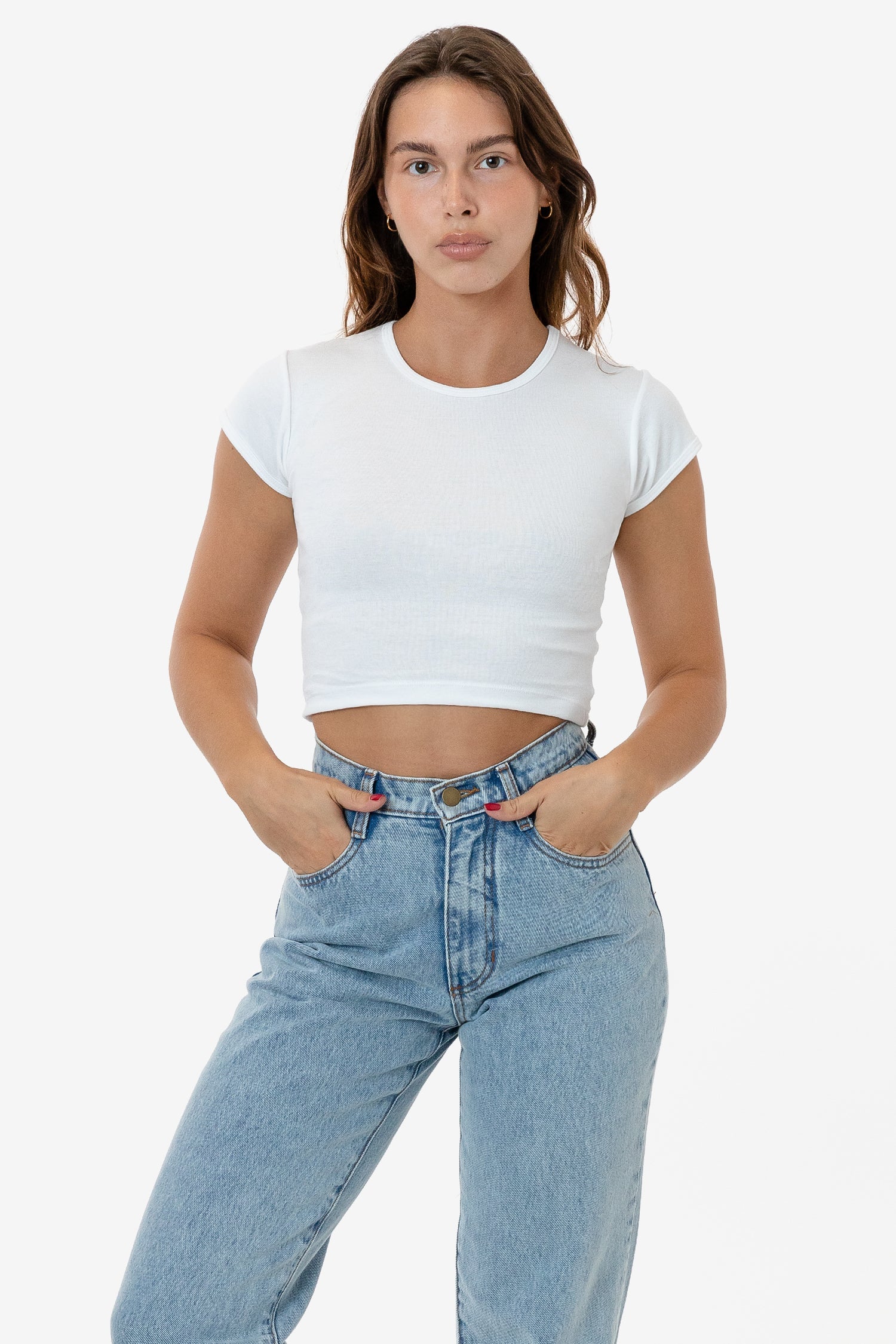 43035 - Cap Sleeve Baby Rib Crop Top - Image 4