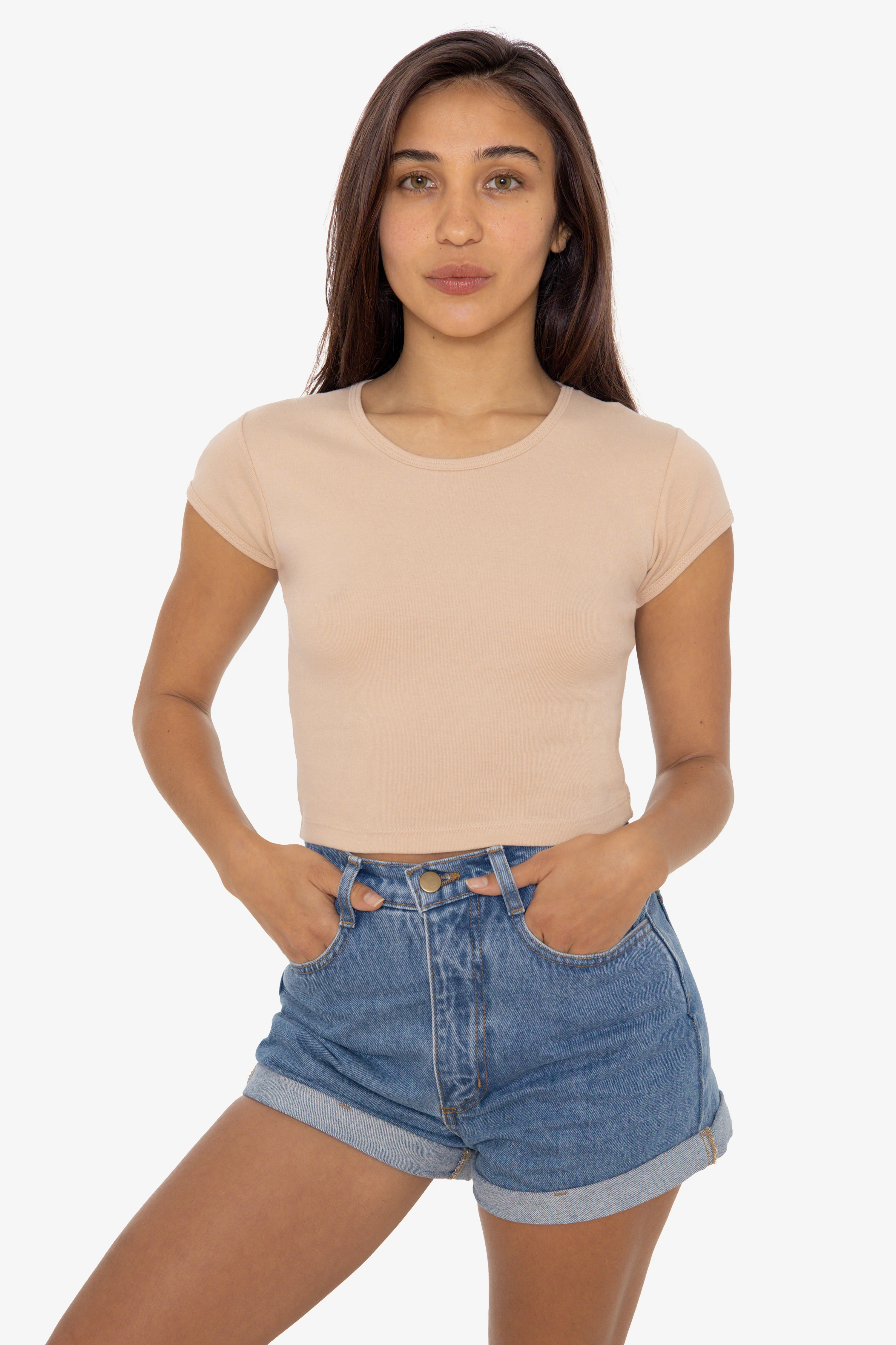 43035 - Cap Sleeve Baby Rib Crop Top - Image 42