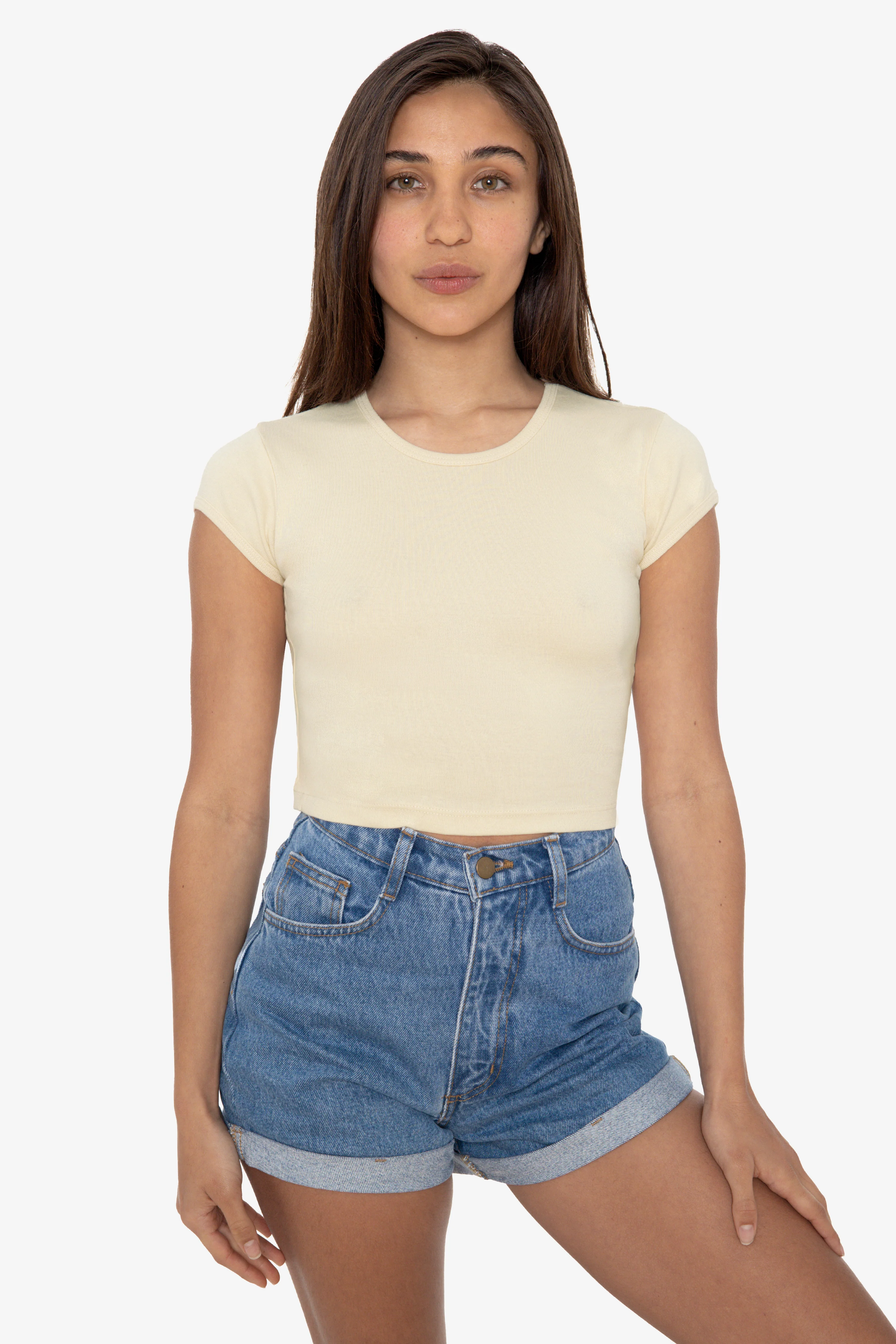 43035 - Cap Sleeve Baby Rib Crop Top - Image 45