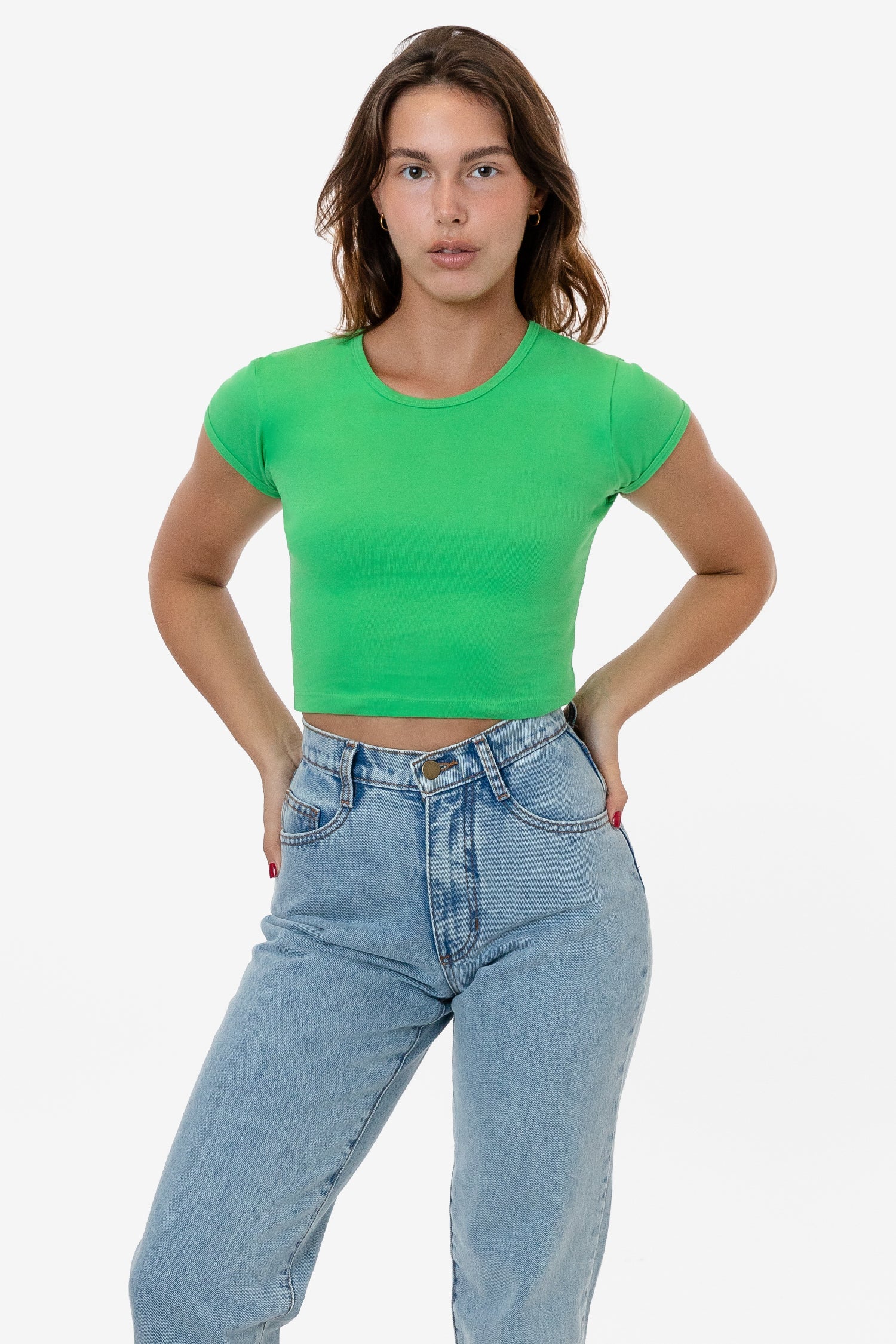 43035 - Cap Sleeve Baby Rib Crop Top - Image 5