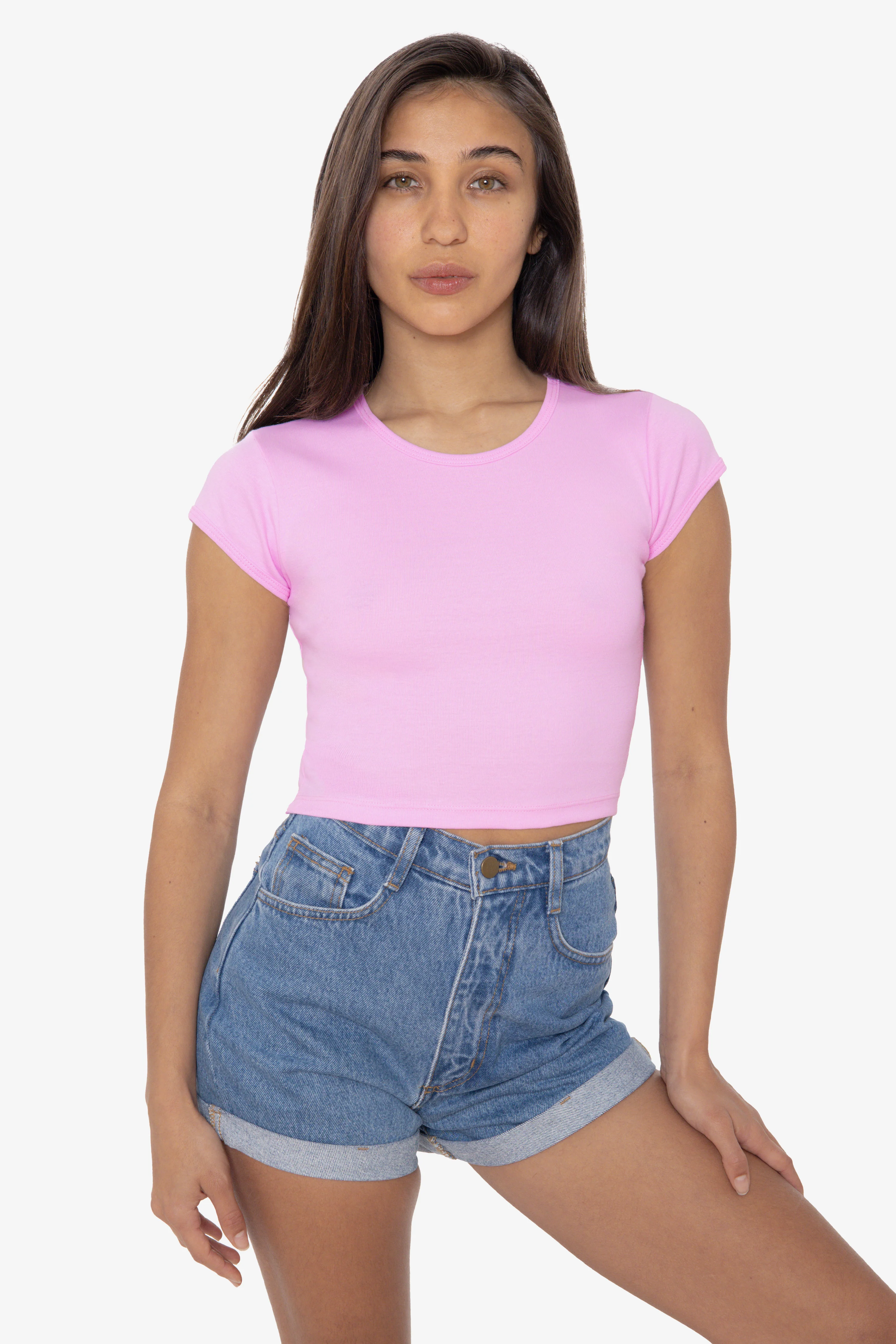 43035 - Cap Sleeve Baby Rib Crop Top - Image 57