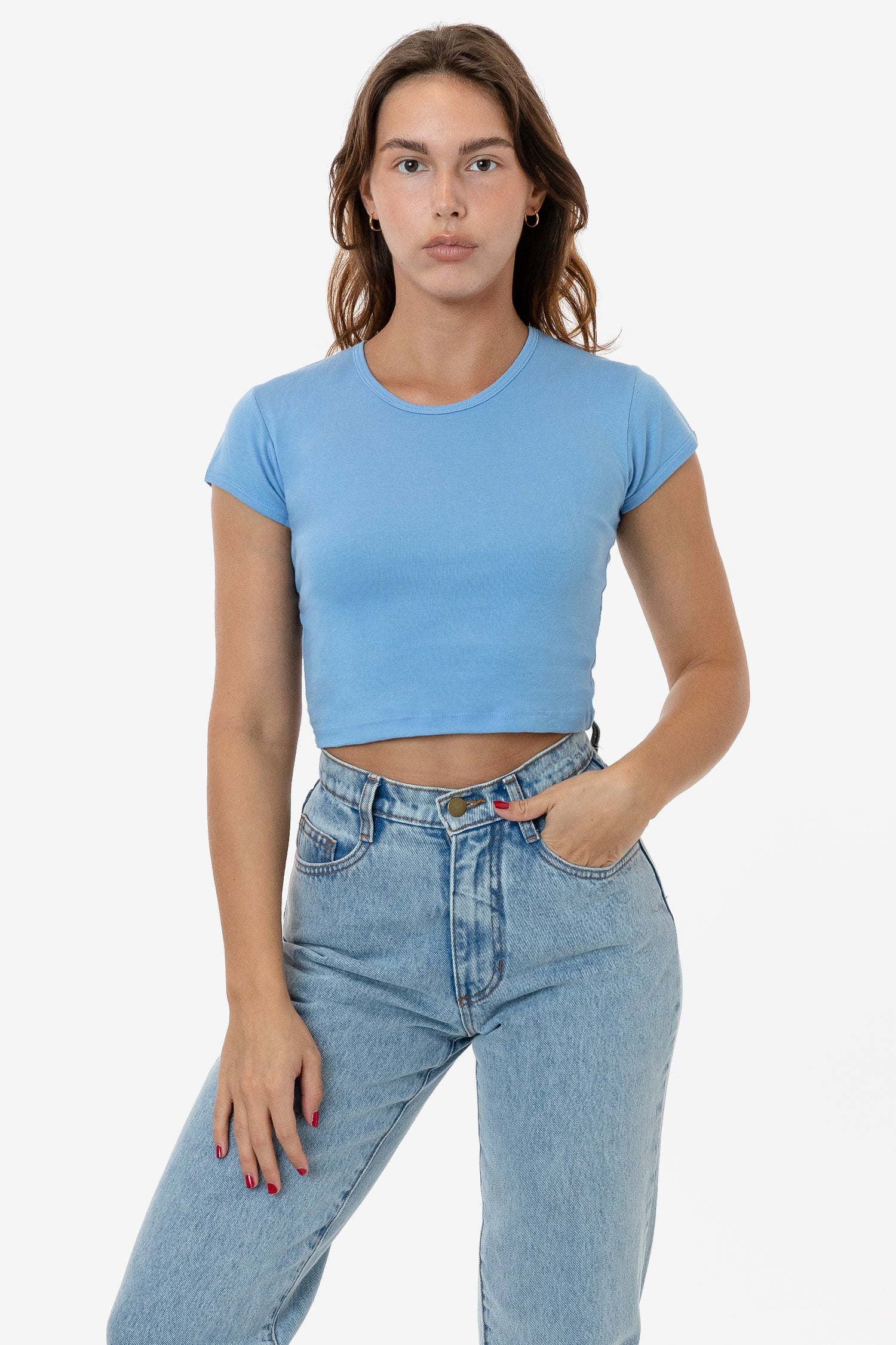 43035 - Cap Sleeve Baby Rib Crop Top - Image 6