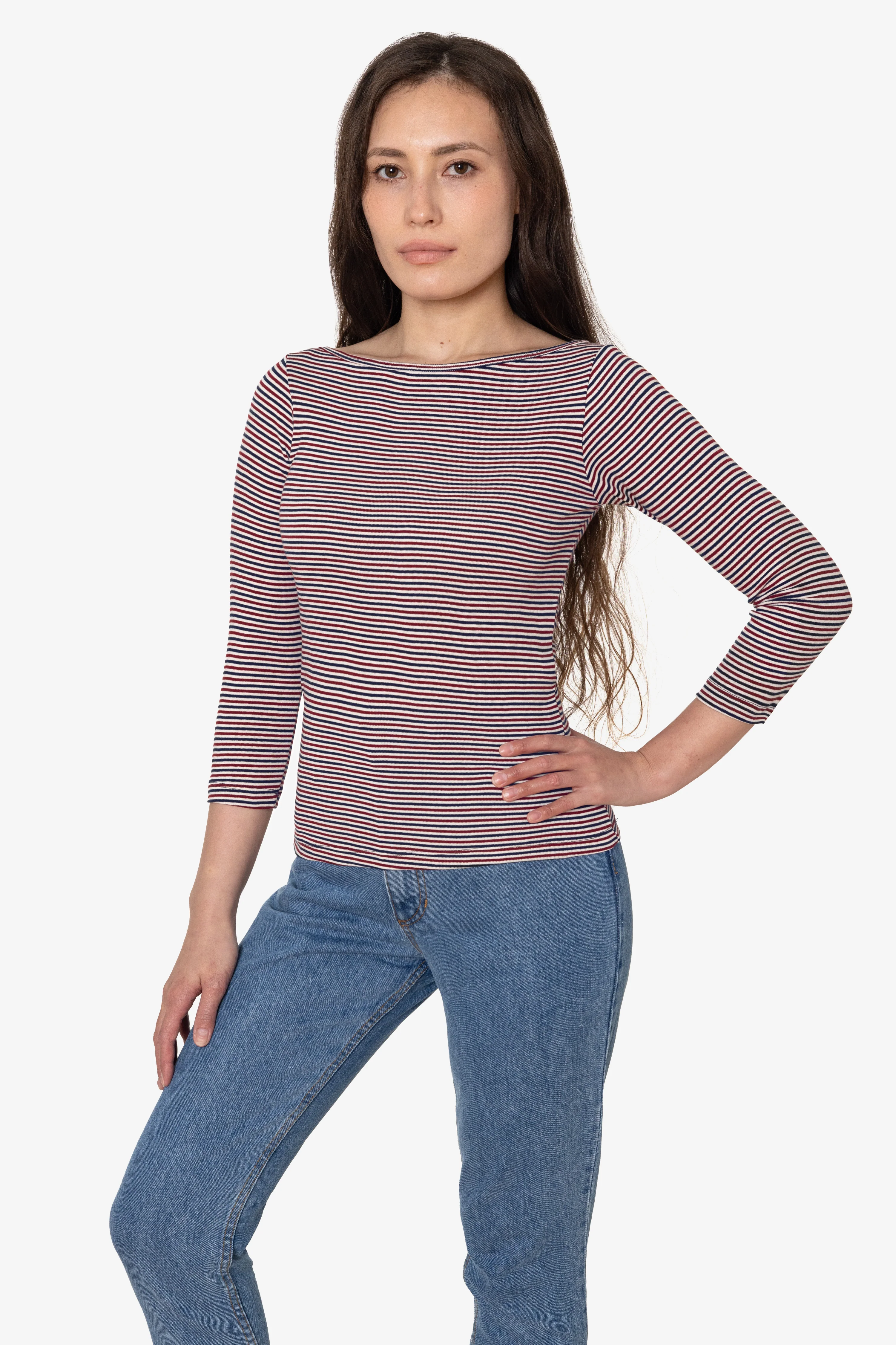 43044 - Baby Rib 3/4 Sleeve Boatneck Top - Image 20