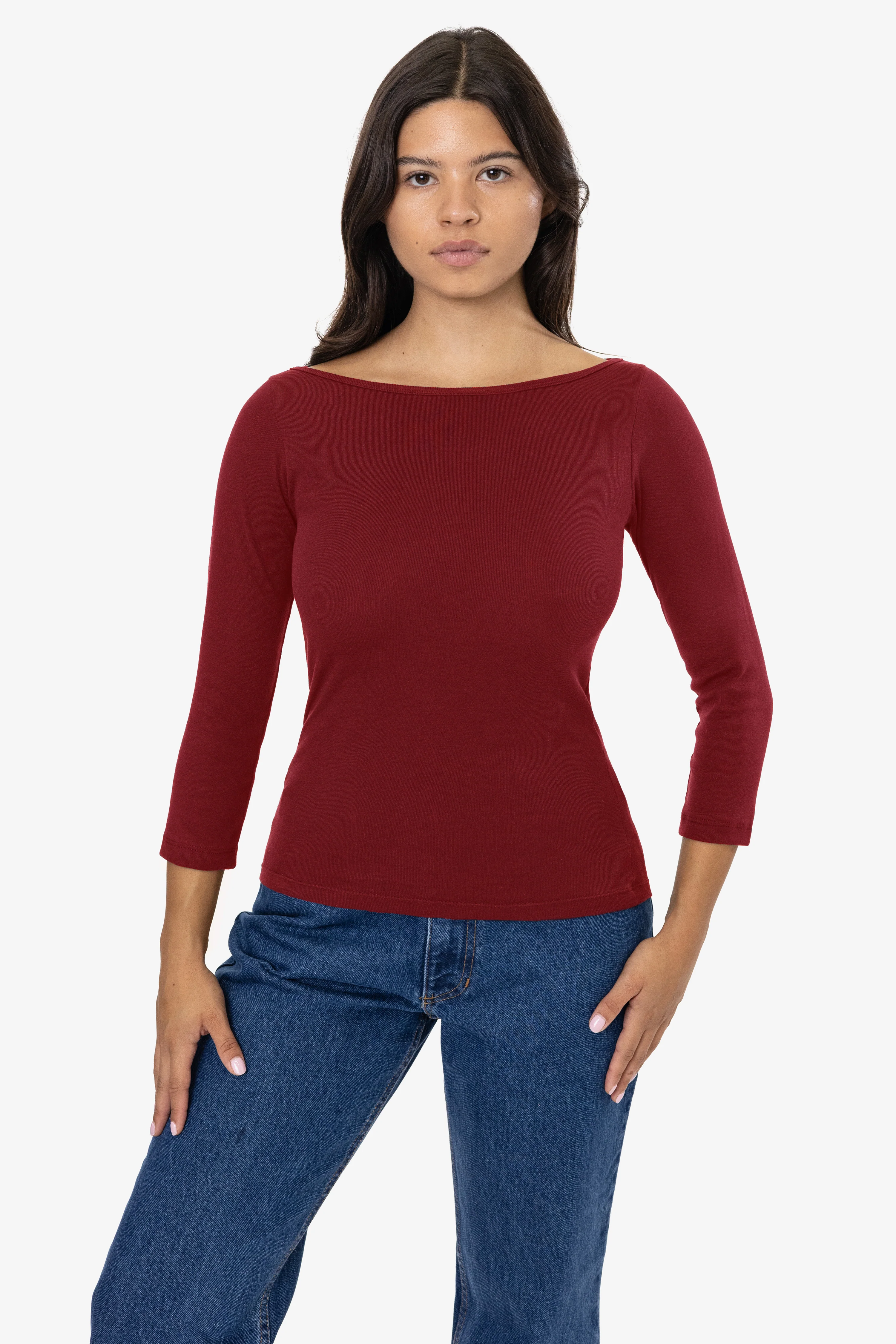43044 - Baby Rib 3/4 Sleeve Boatneck Top - Image 38