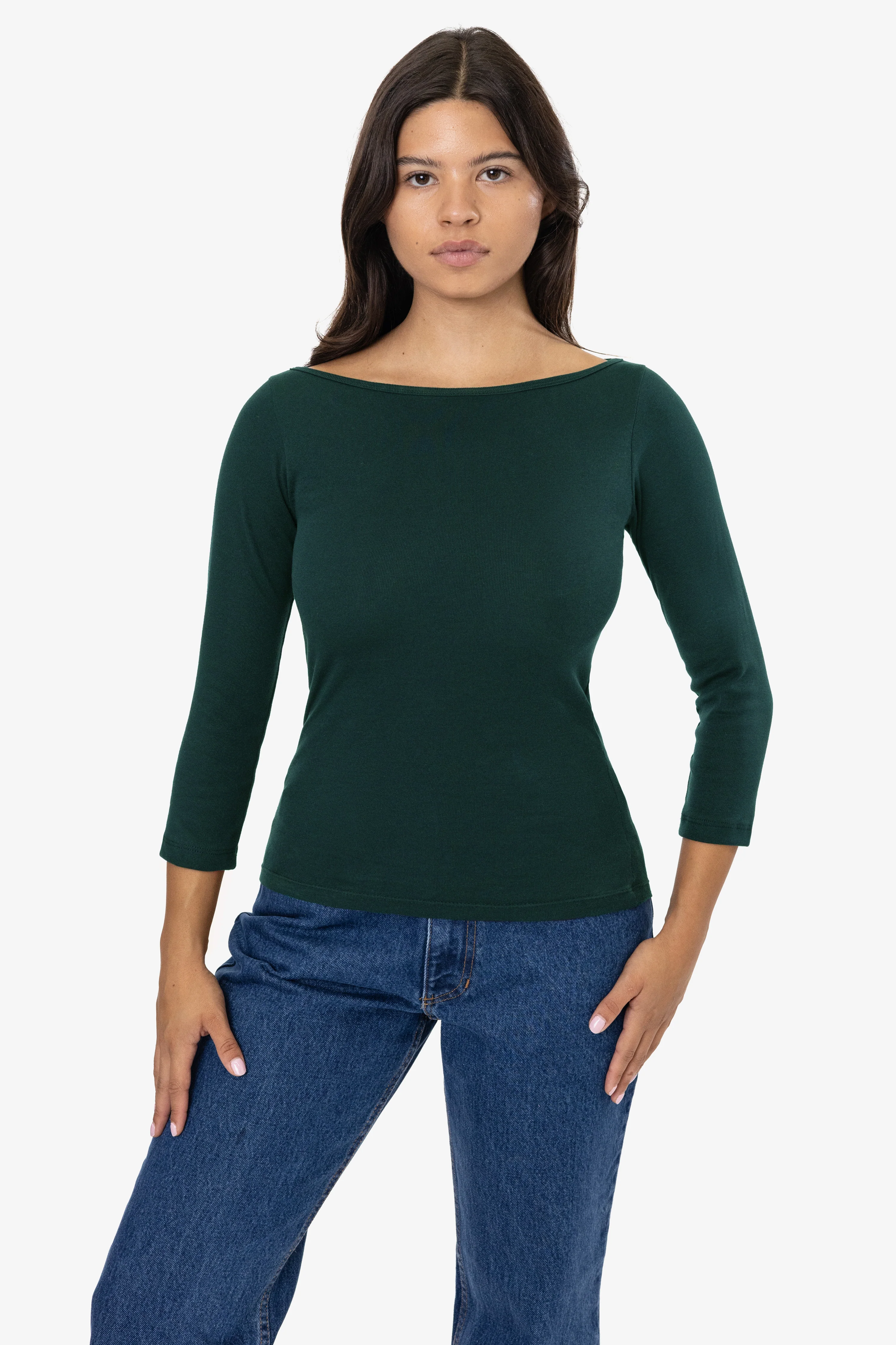 43044 - Baby Rib 3/4 Sleeve Boatneck Top - Image 39