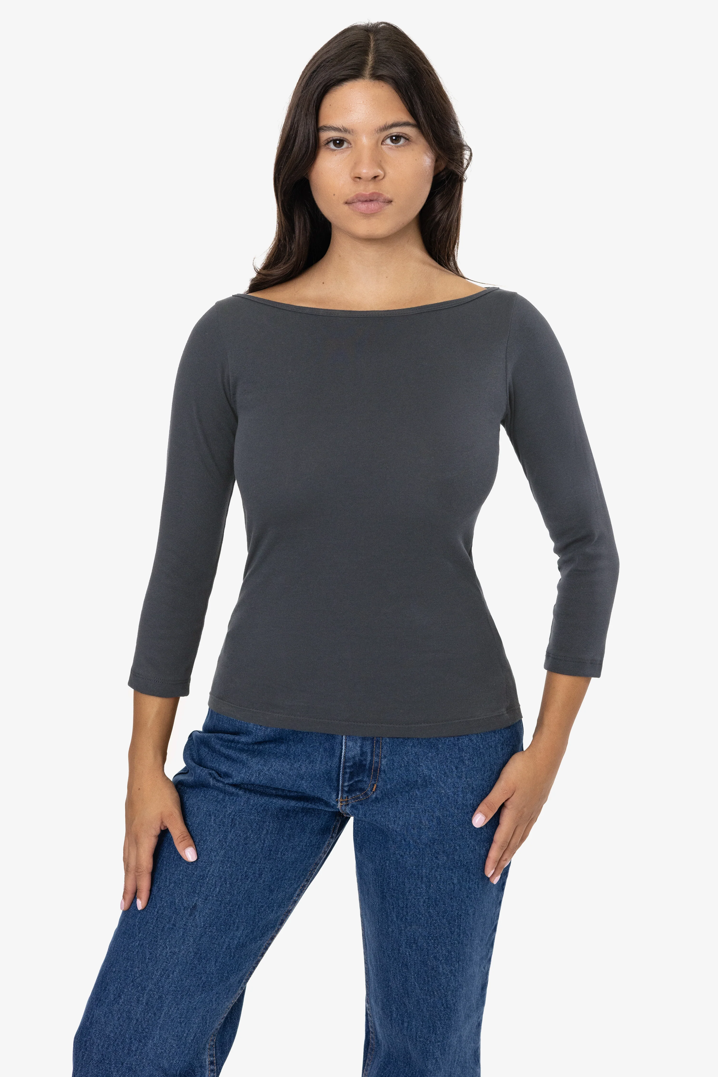 43044 - Baby Rib 3/4 Sleeve Boatneck Top - Image 40