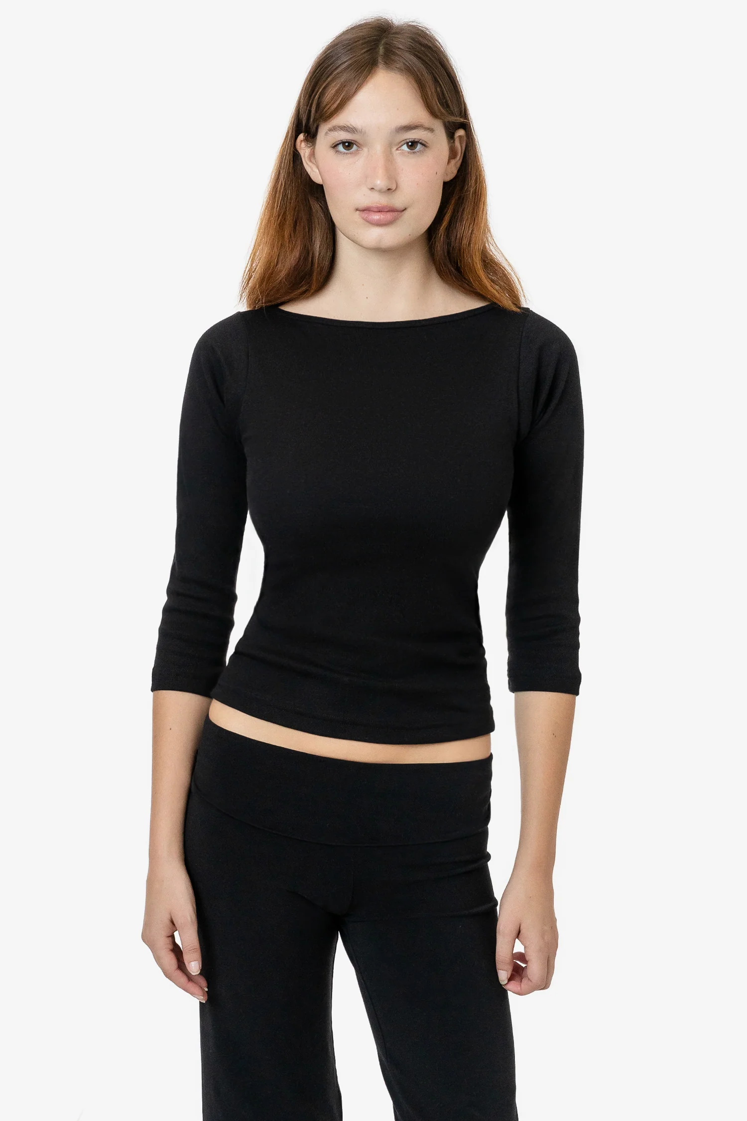 43044 - Baby Rib 3/4 Sleeve Boatneck Top - Image 7