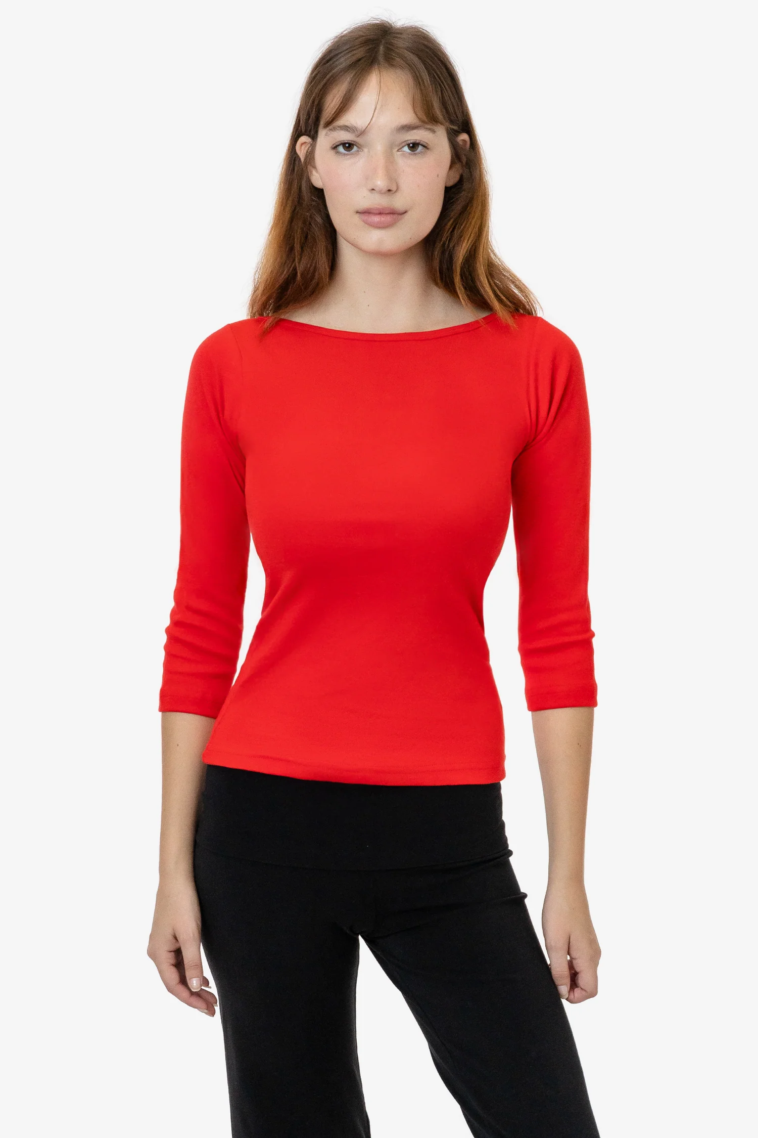 43044 - Baby Rib 3/4 Sleeve Boatneck Top - Image 8