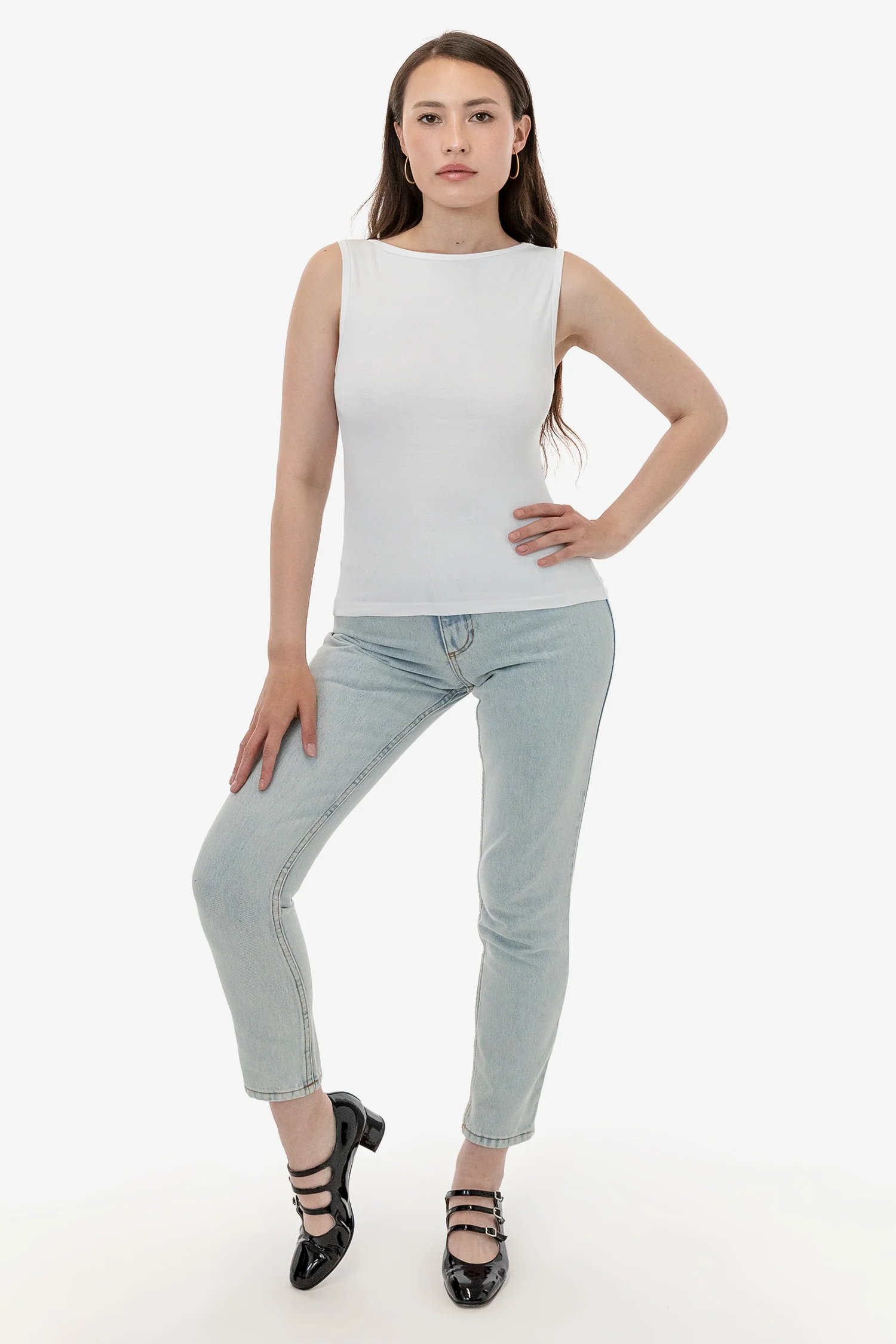 43045 - Baby Rib Sleeveless Boatneck Top - Image 15
