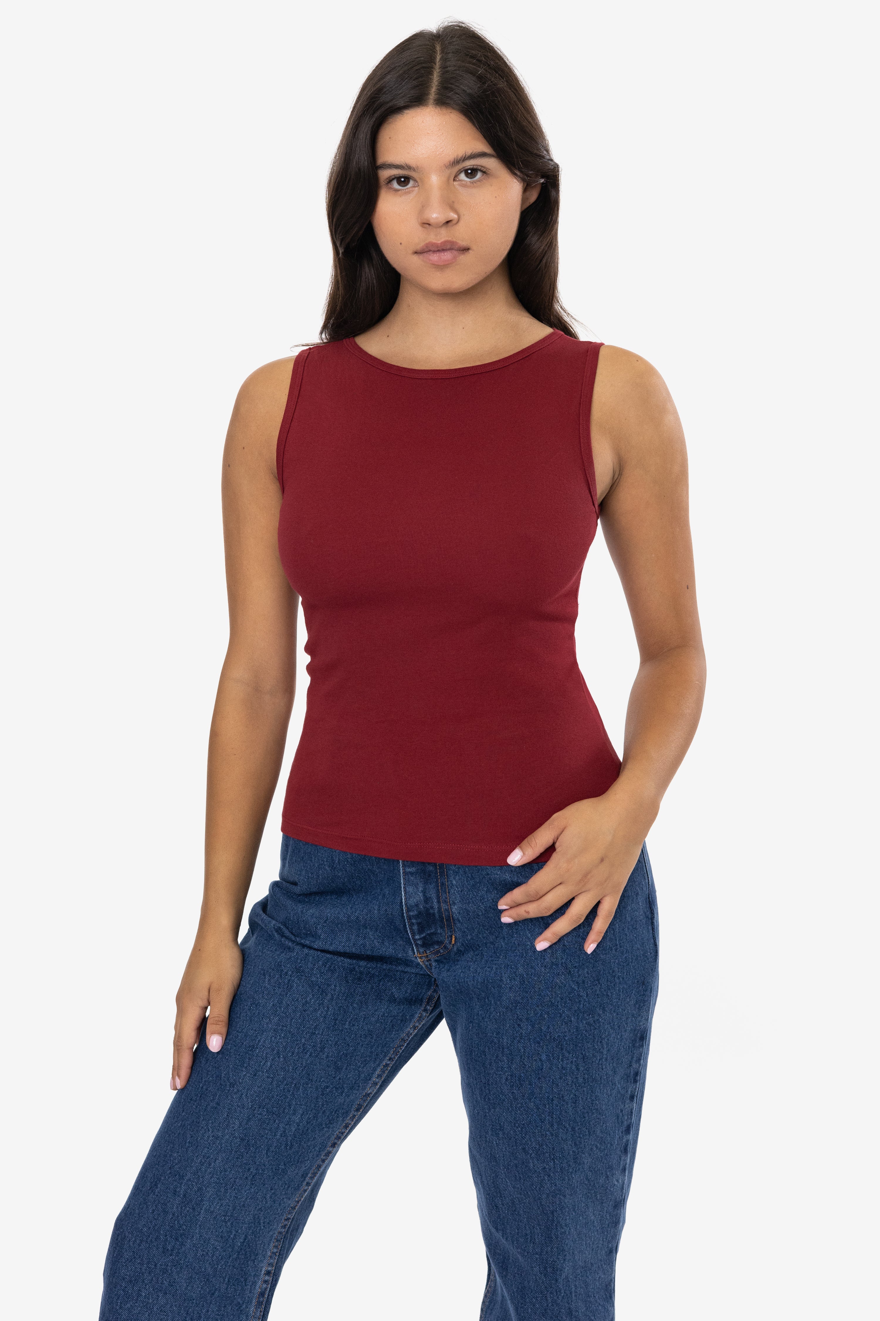 43045 - Baby Rib Sleeveless Boatneck Top - Image 19