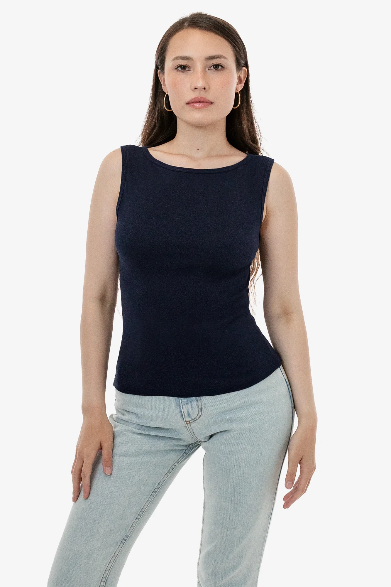 43045 - Baby Rib Sleeveless Boatneck Top - Image 2