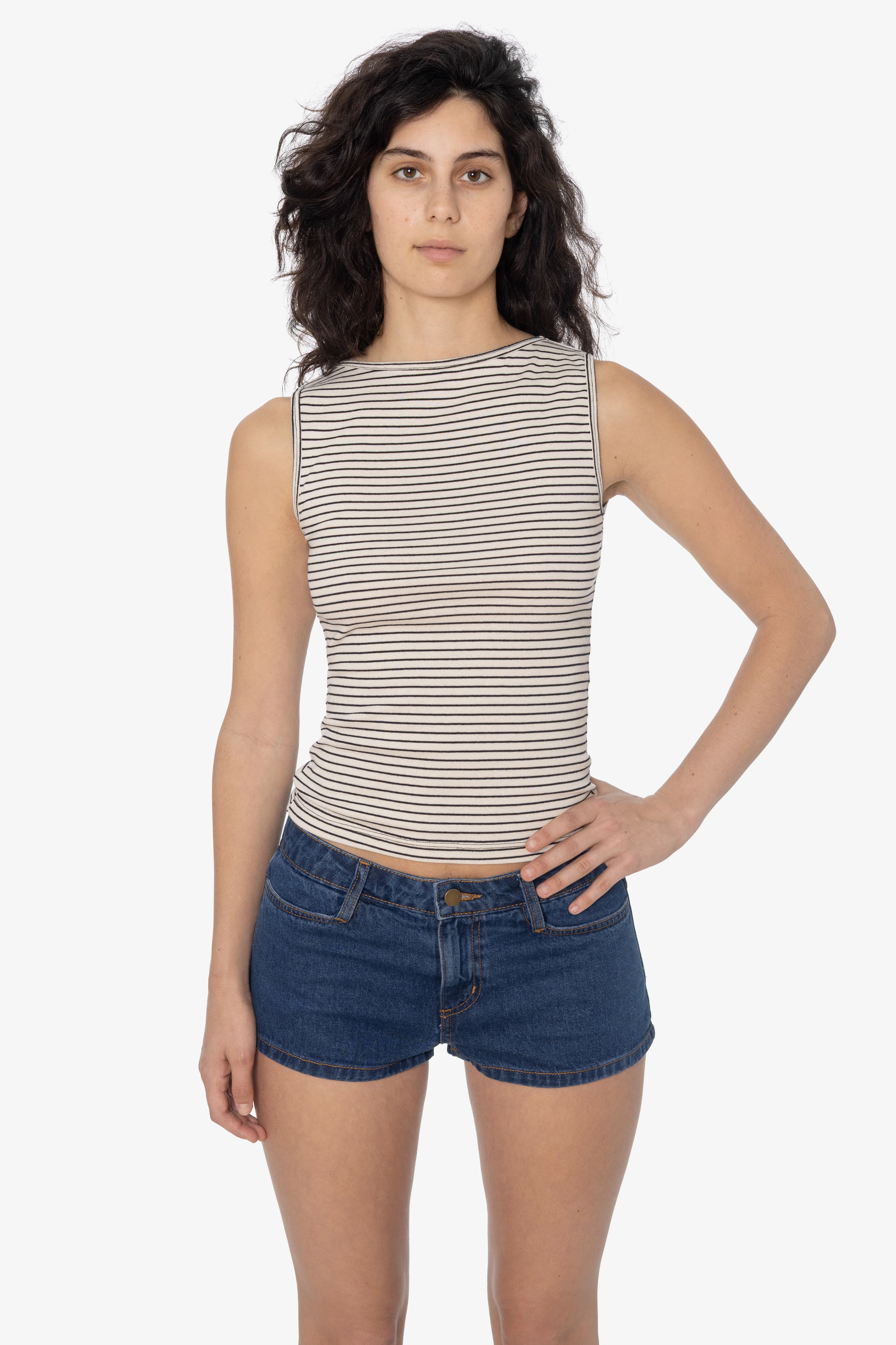 43045 - Baby Rib Sleeveless Boatneck Top - Image 31