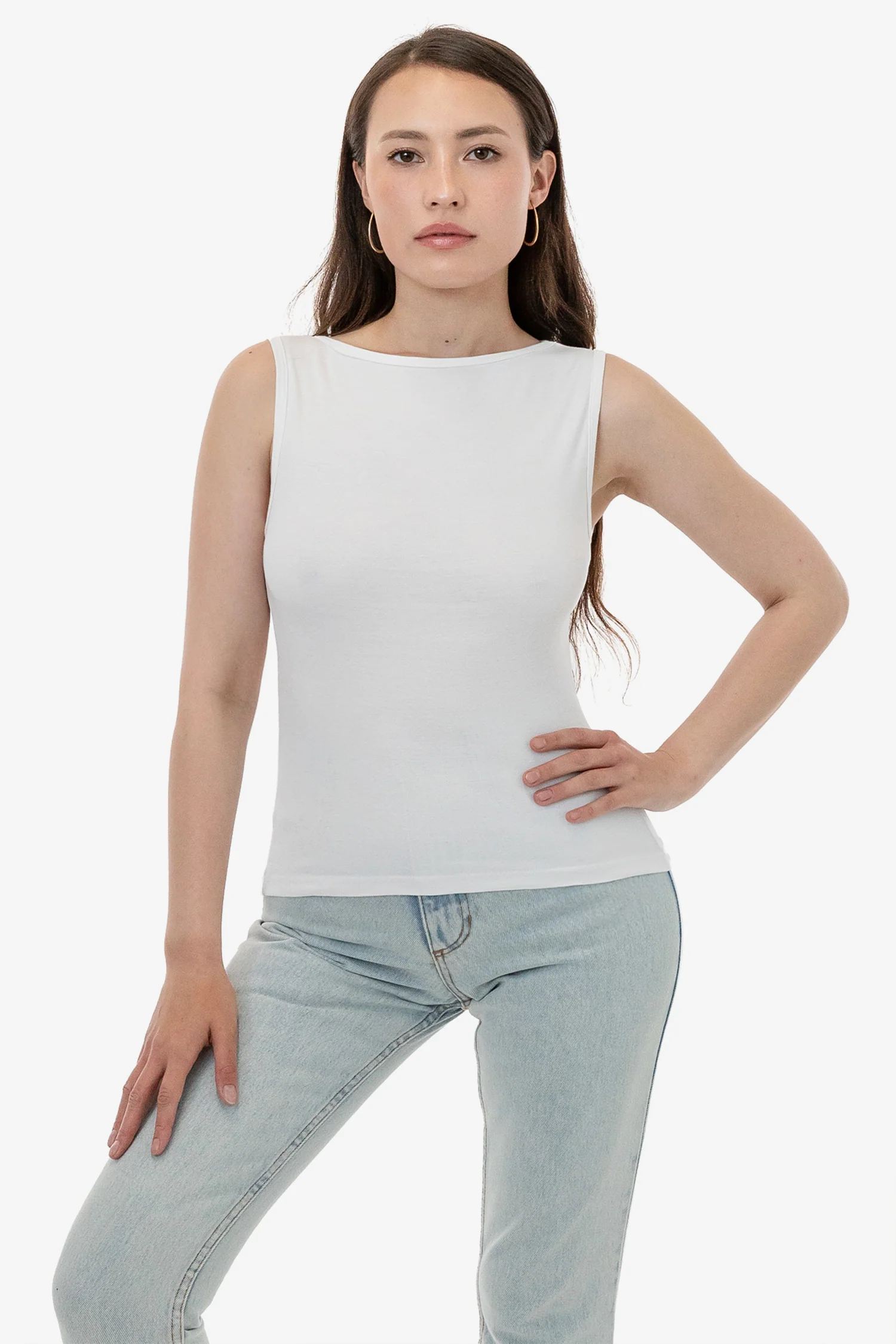 43045 - Baby Rib Sleeveless Boatneck Top - Image 7