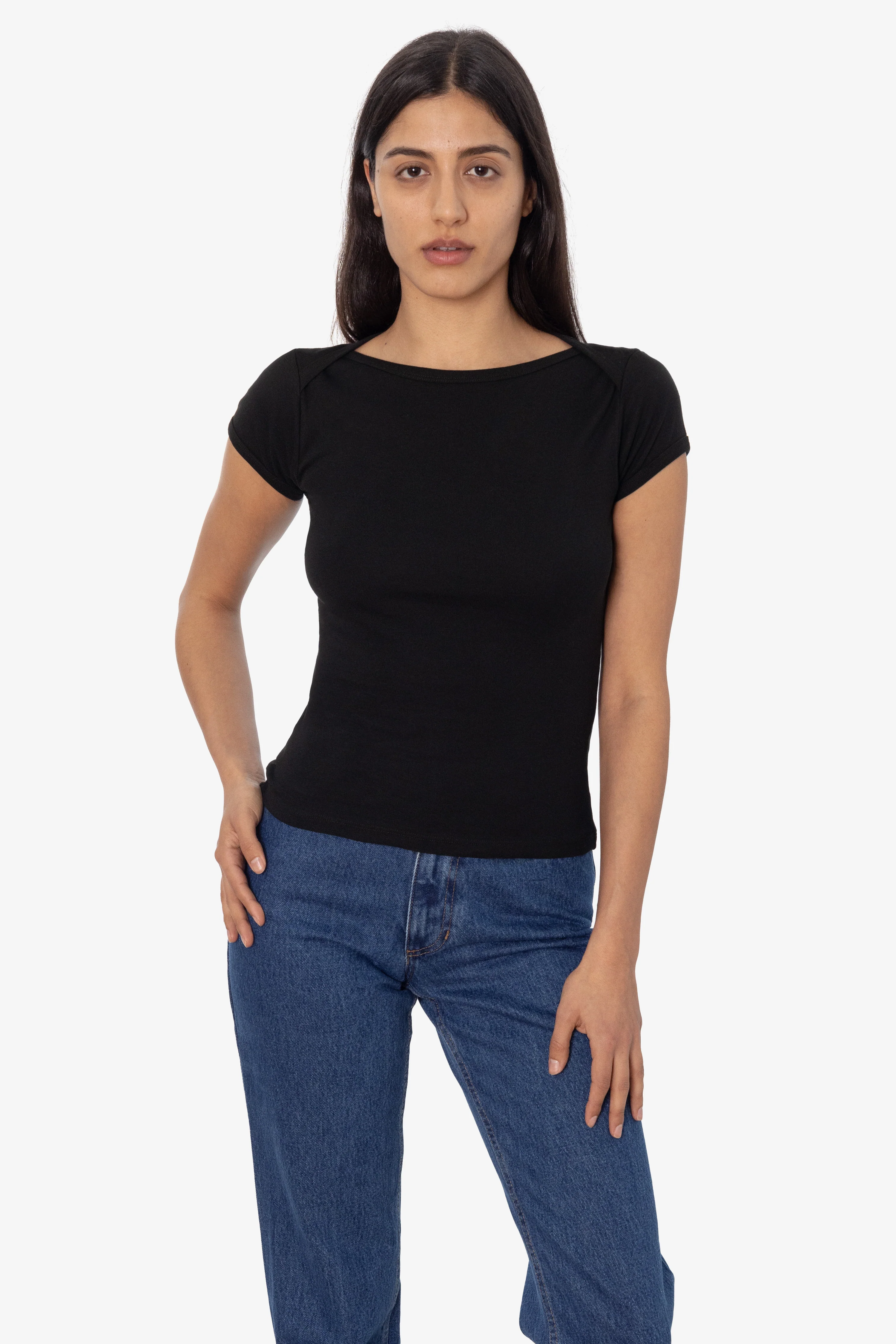 43050 - Baby Rib Lap Neck T-Shirt - Image 4