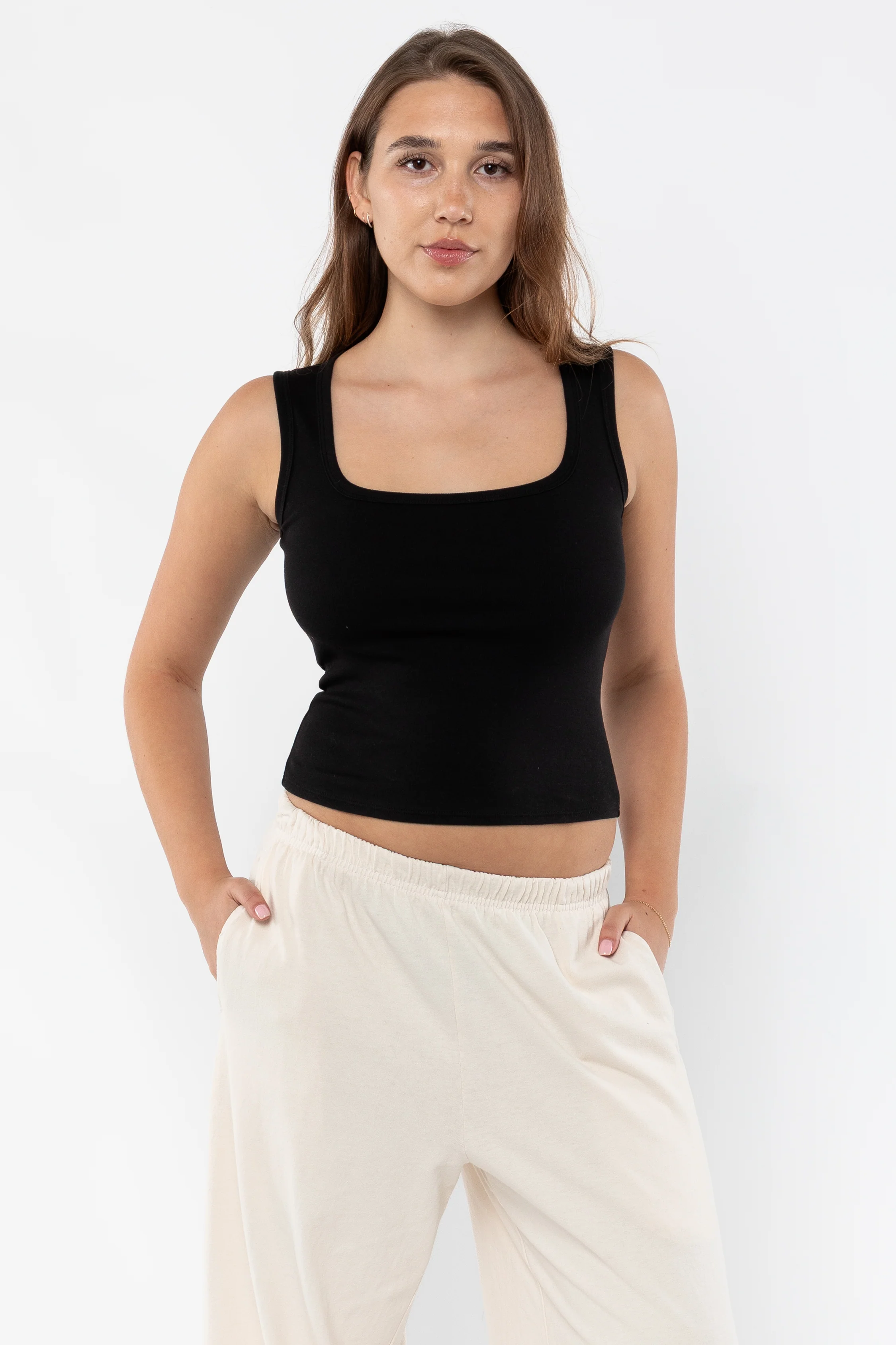 43055 - Baby Rib Square Neck Tank Top - Image 3
