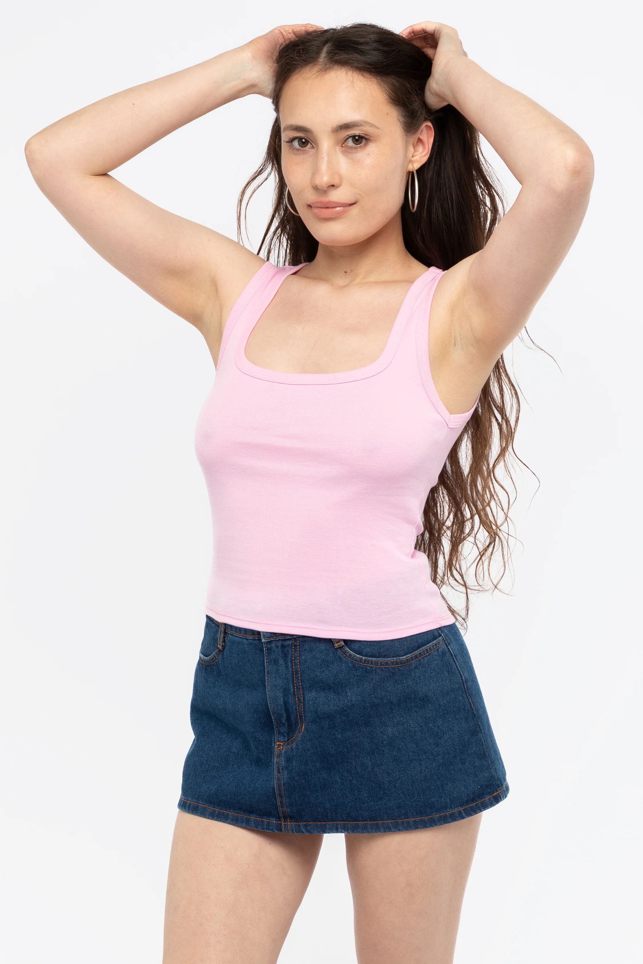 43055 - Baby Rib Square Neck Tank Top - Image 9