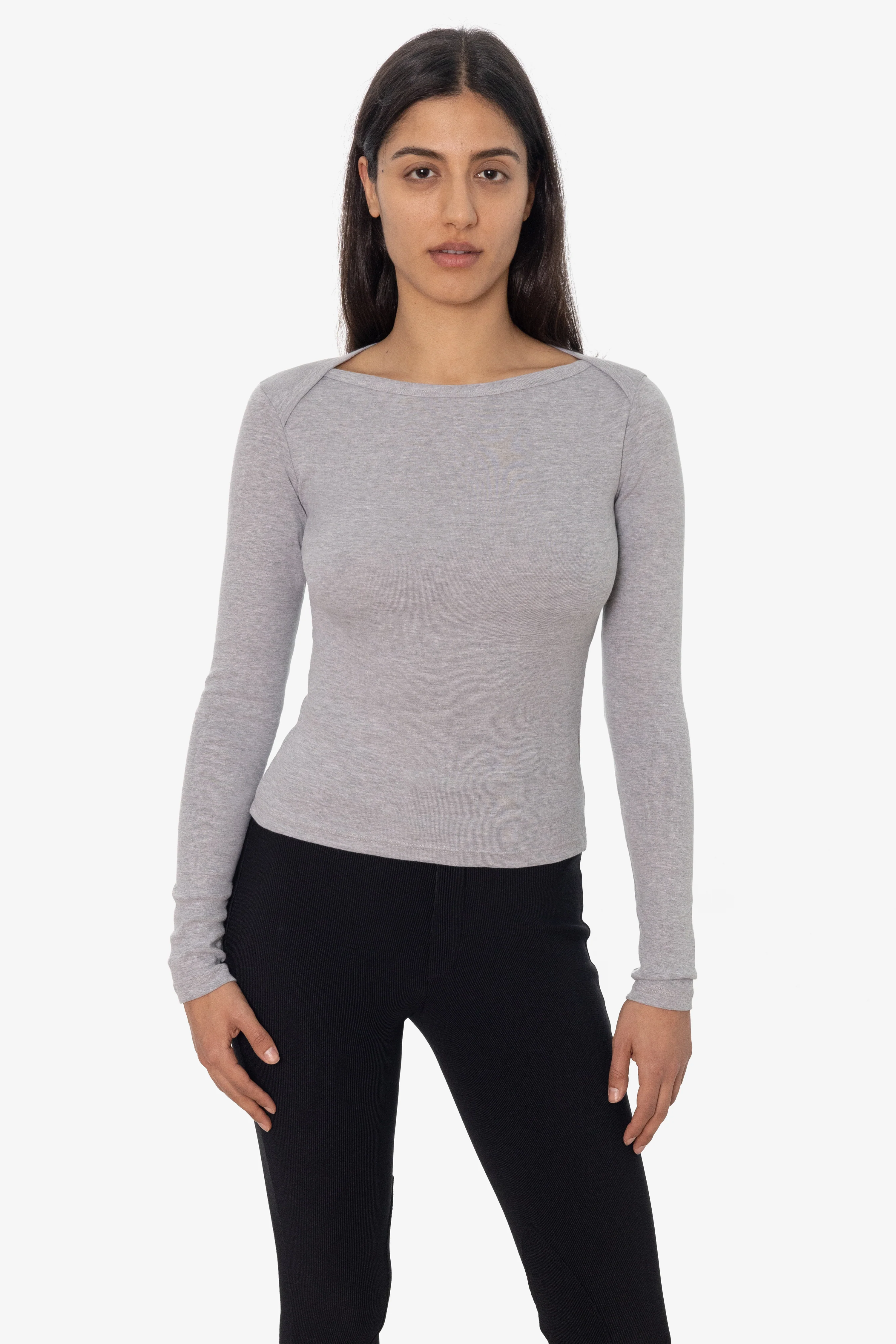 43070 - Baby Rib L/S Lap Neck Tee - Image 2