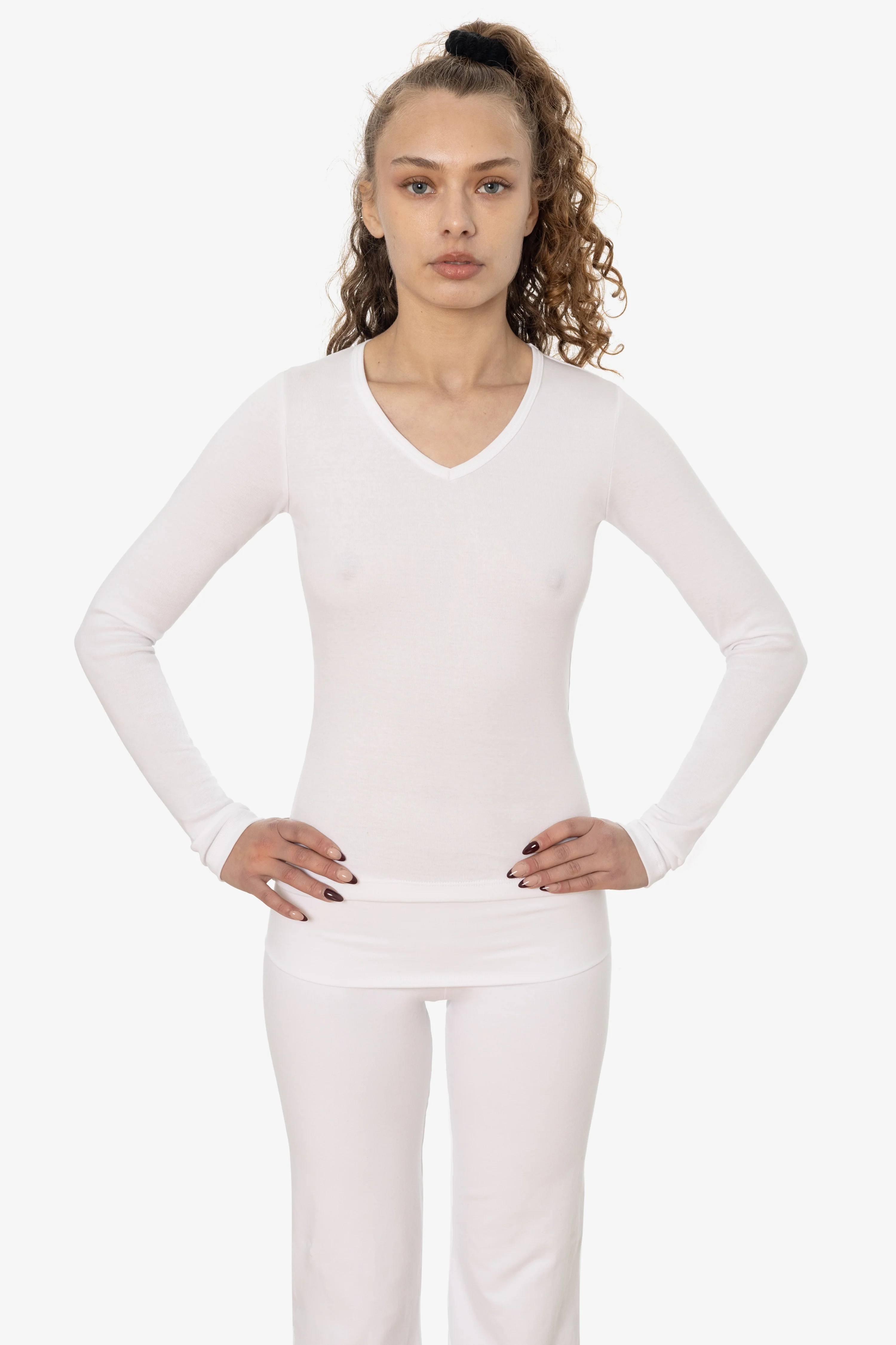 43076 - Baby Rib L/S V-Neck Tee - Image 5
