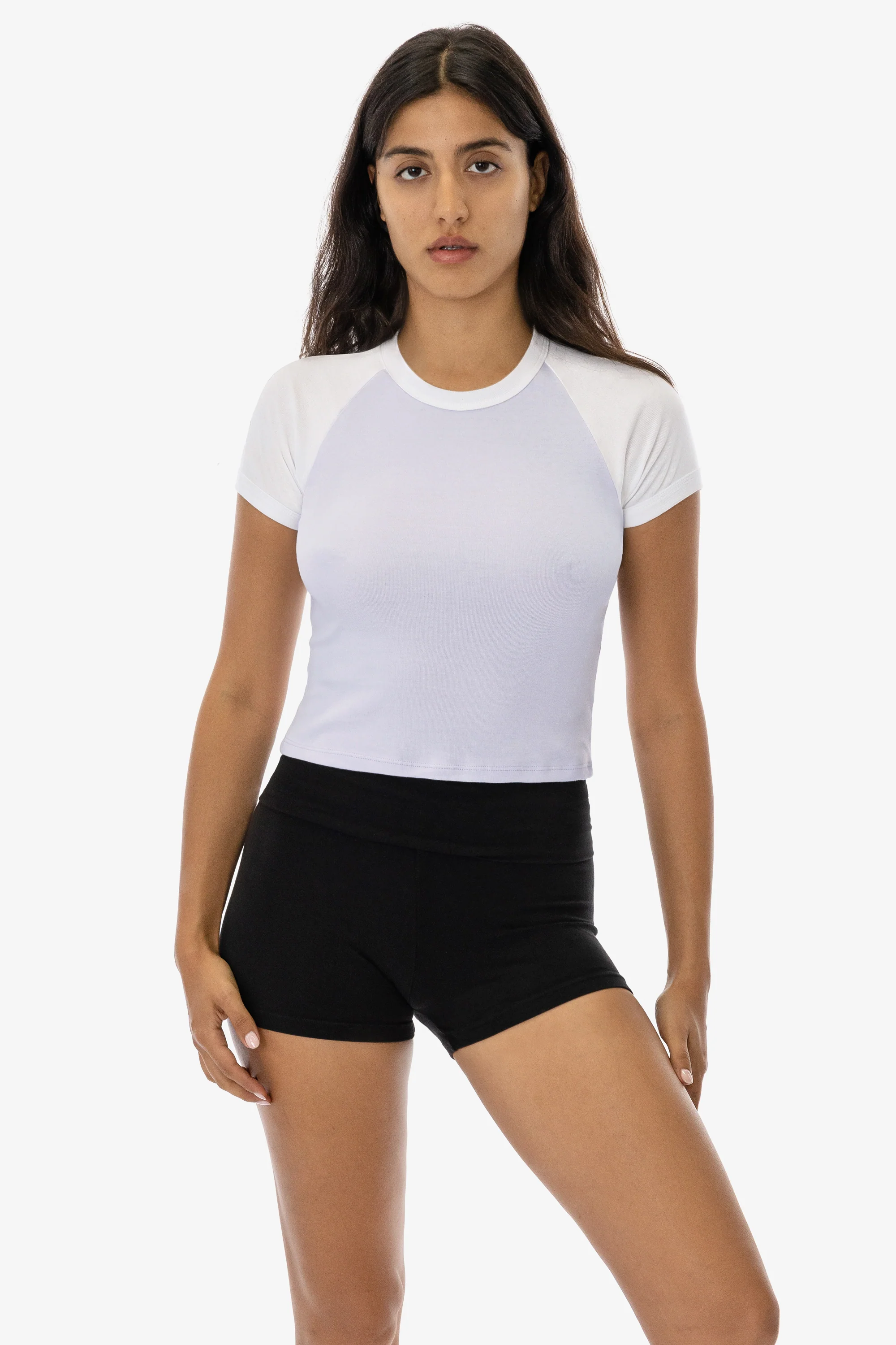 43077 - Baby Rib Short Sleeve Cropped Raglan - Image 4