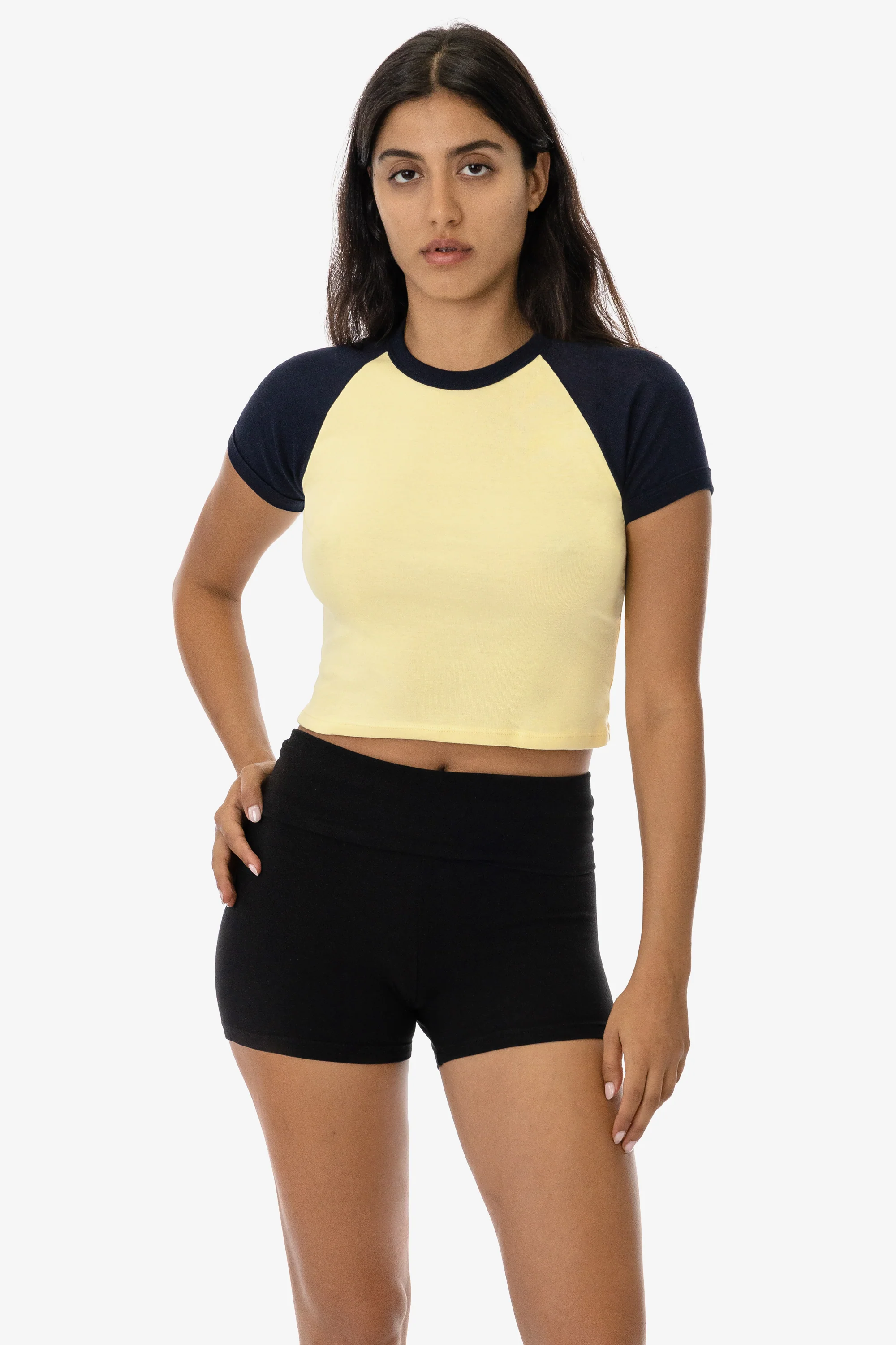 43077 - Baby Rib Short Sleeve Cropped Raglan - Image 5